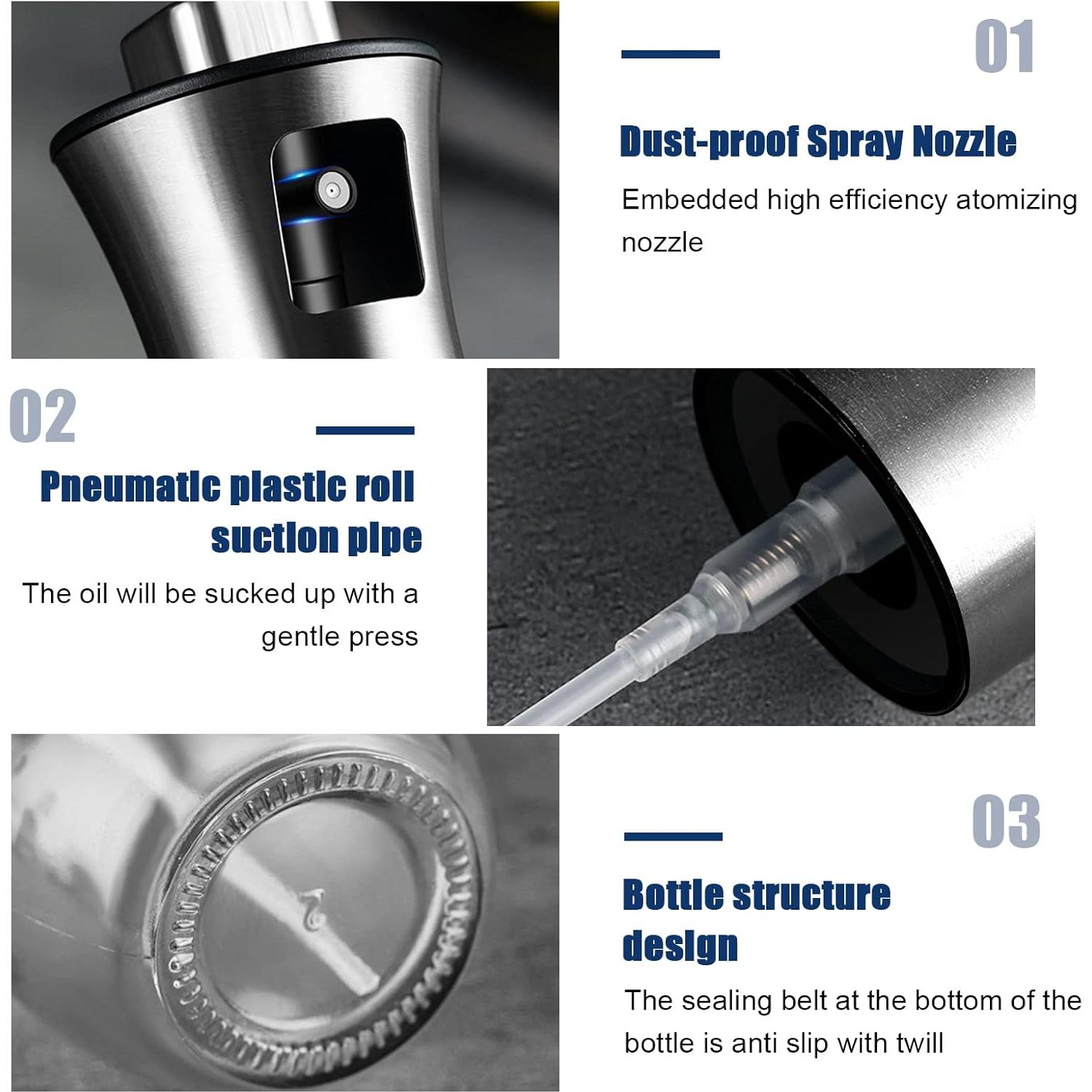 Rociador de Aceite SAINSWIN 200ML Vidrio Ovalado Reutilizable