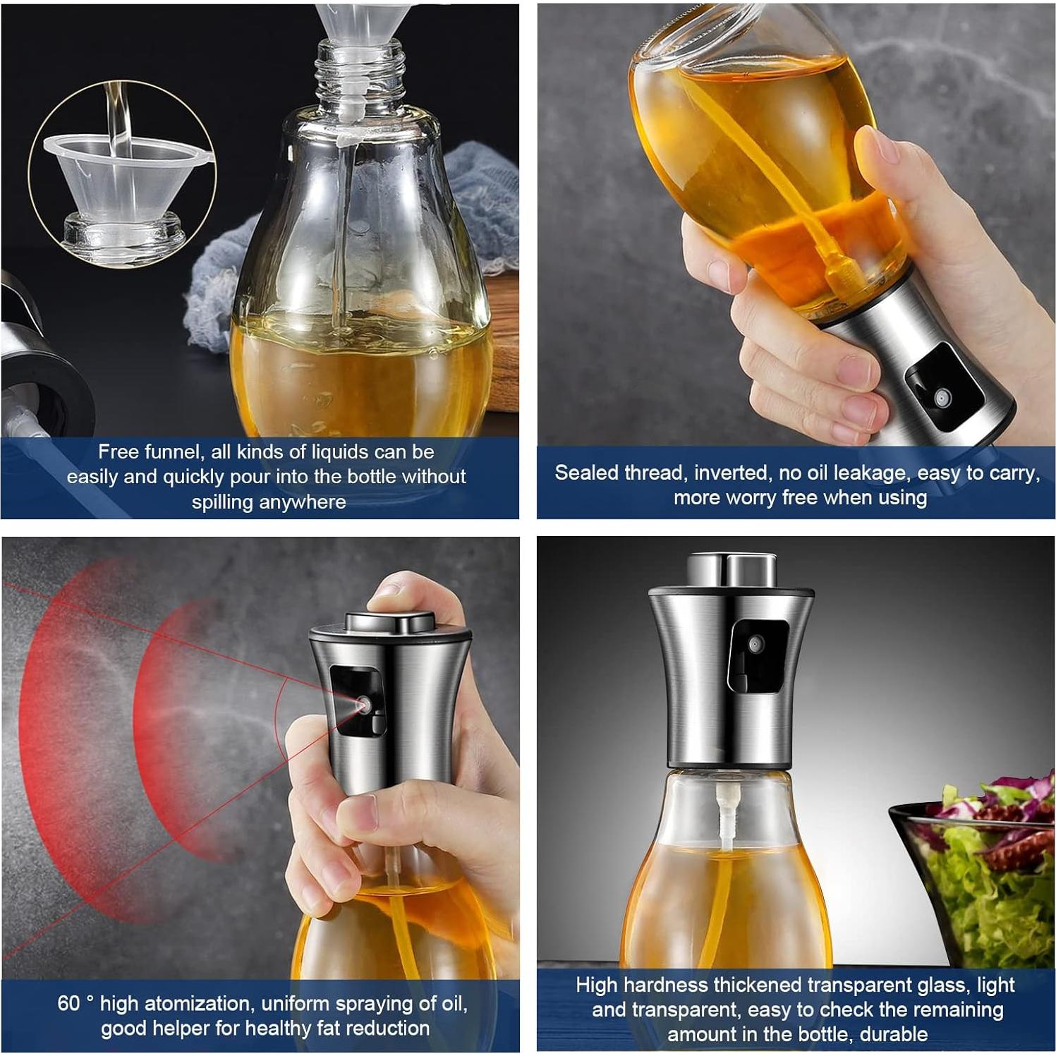 Rociador de Aceite SAINSWIN 200ML Vidrio Ovalado Reutilizable