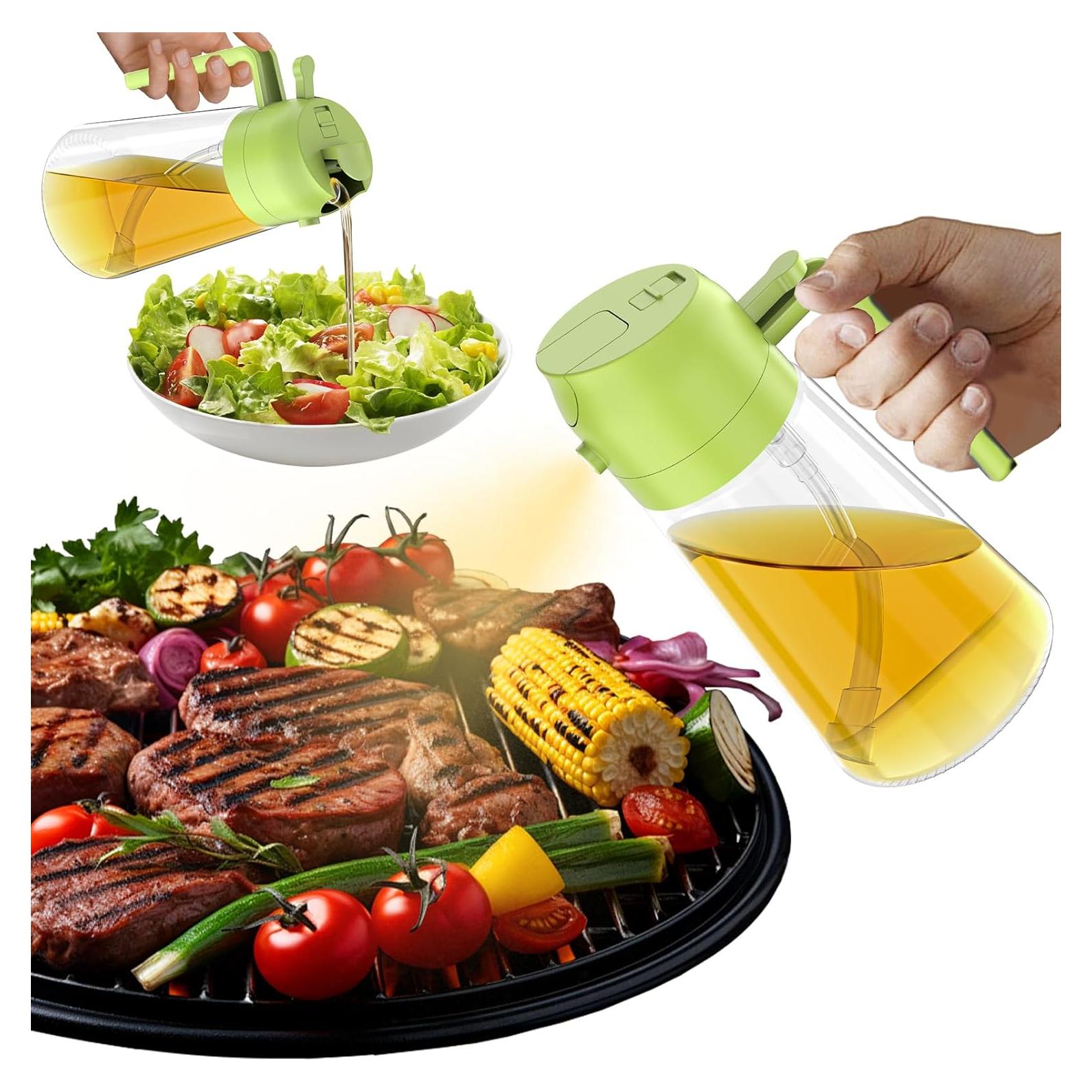 Rociador de Aceite 2 en 1 DOMHOAI 470ml Vidrio Verde