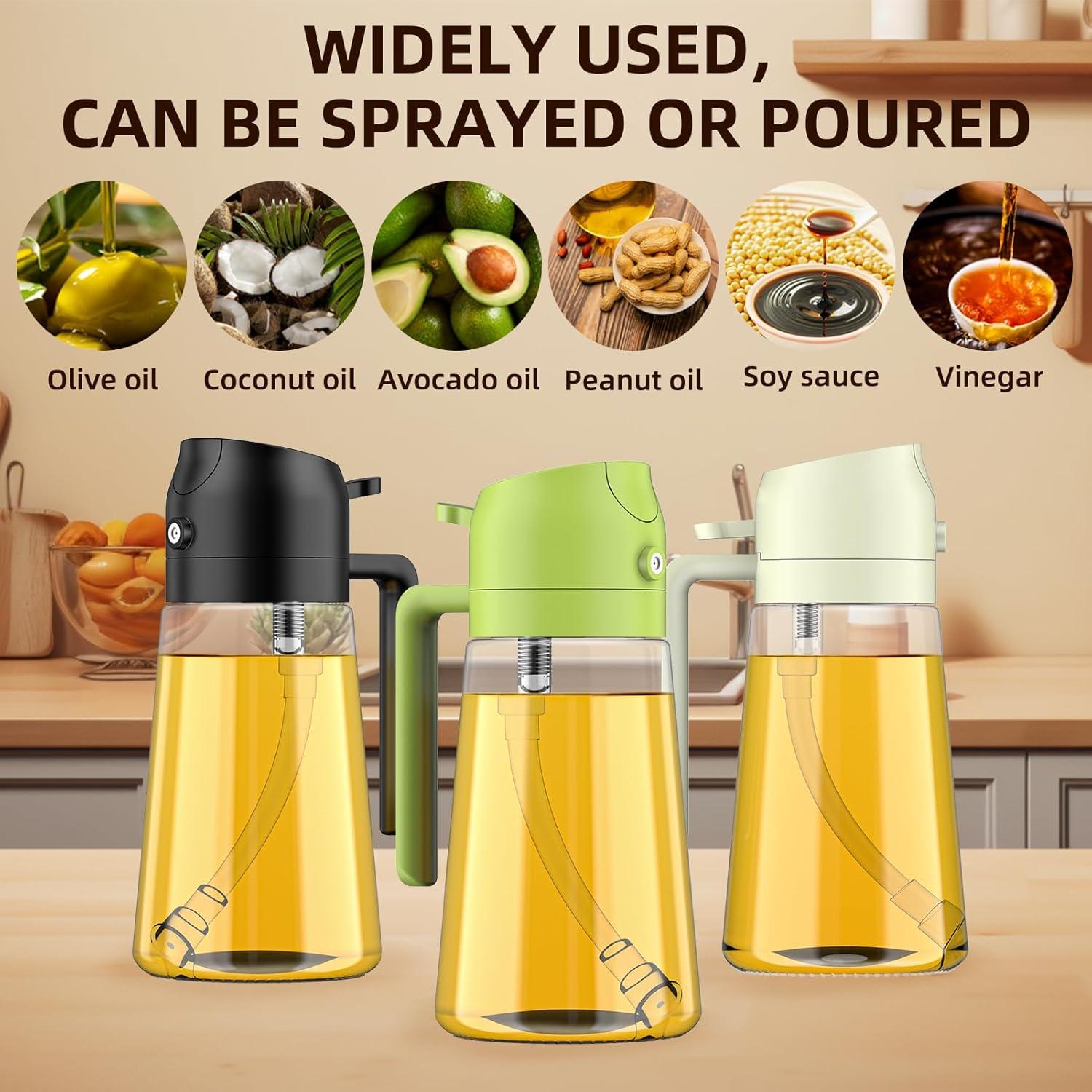 Rociador de Aceite 2 en 1 DOMHOAI 470ml Vidrio Verde