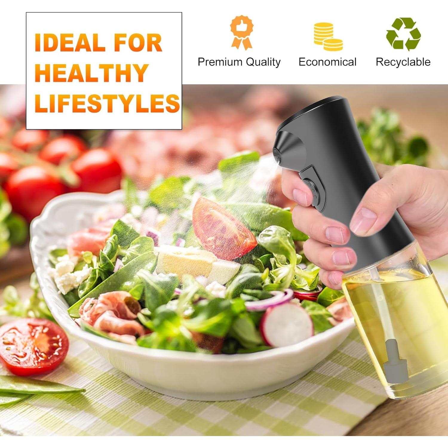 Pulverizador de Aceite Eléctrico Temede 152ml Vidrio Negro