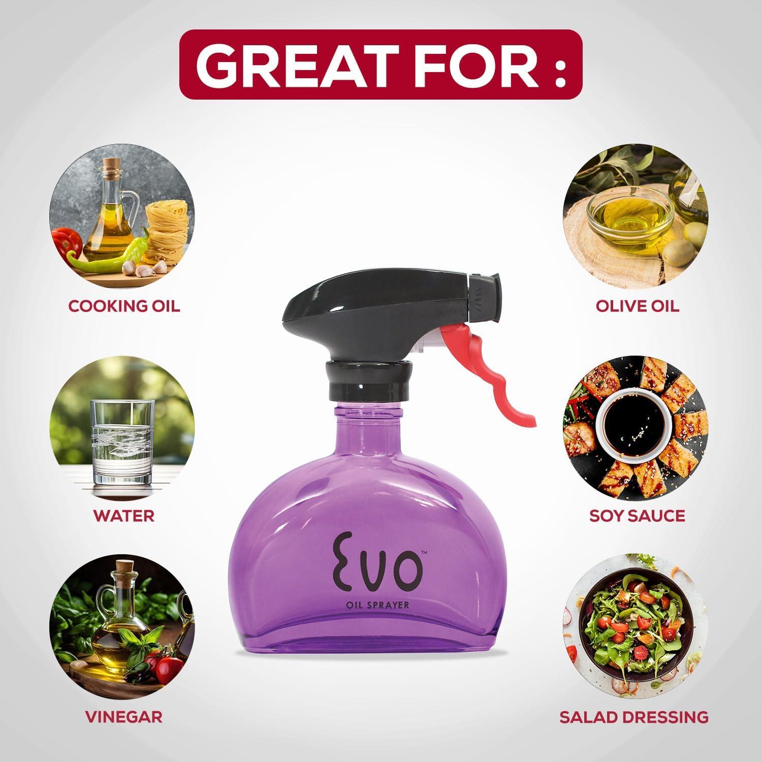 Pulverizador de Aceite Evo de Vidrio 170ml Sin Aerosol Púrpura