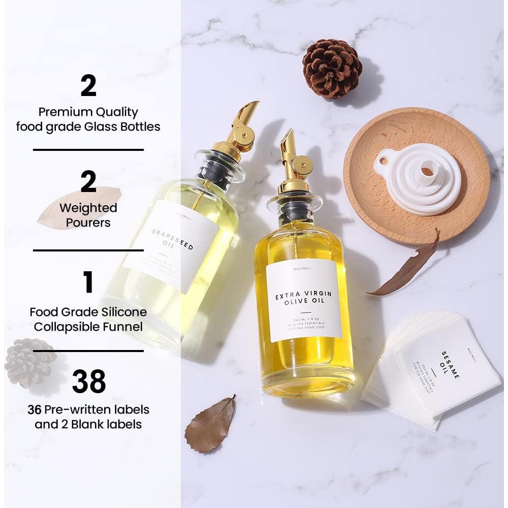 Set de 2 Botellas Dispensadoras de Aceite Molimoli 350ml Vidrio