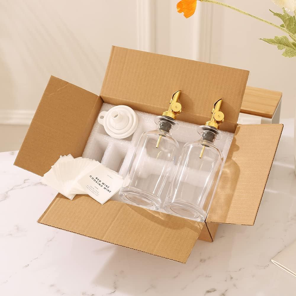 Set de 2 Botellas Dispensadoras de Aceite Molimoli 350ml Vidrio