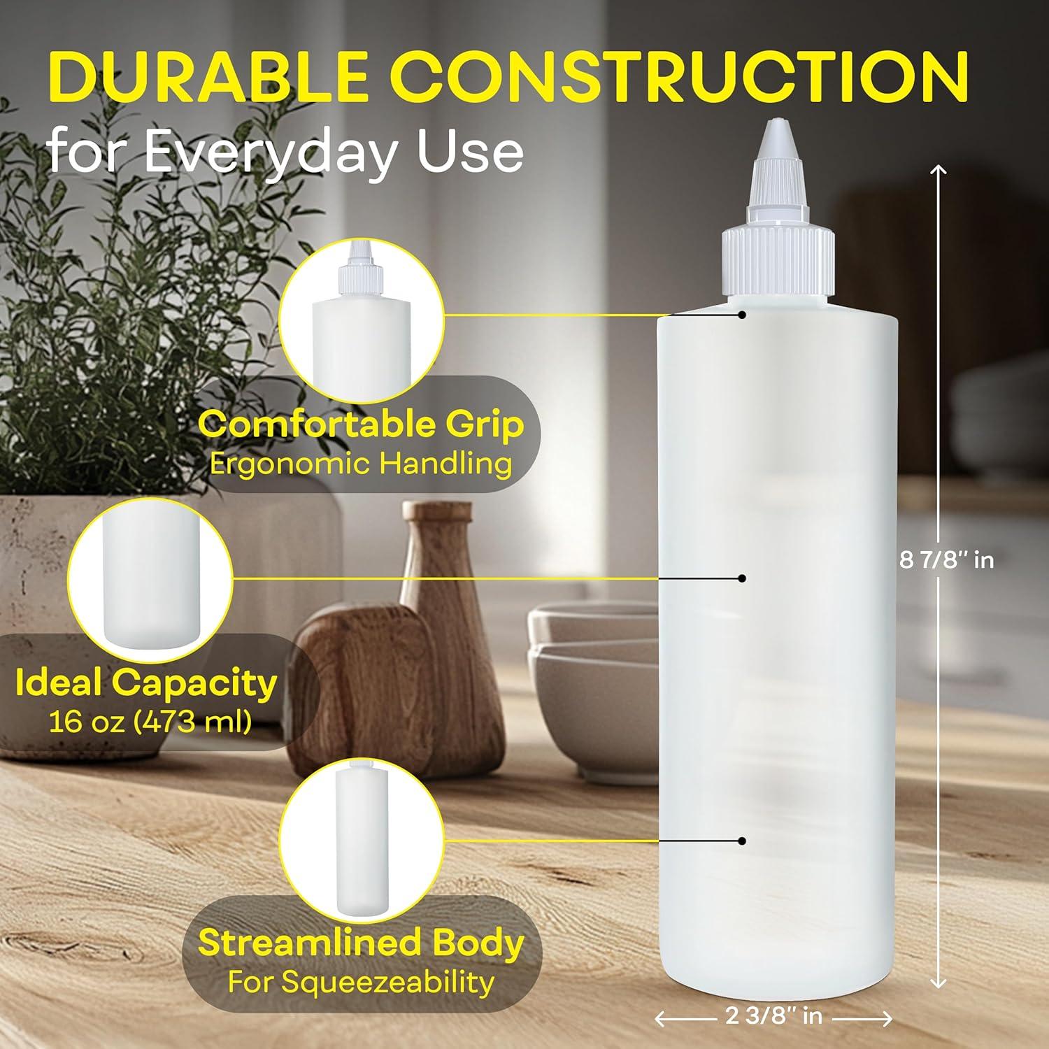 Botellas de Condimento BRIGHTFROM 16 oz a Prueba de Fugas - 2 Pack