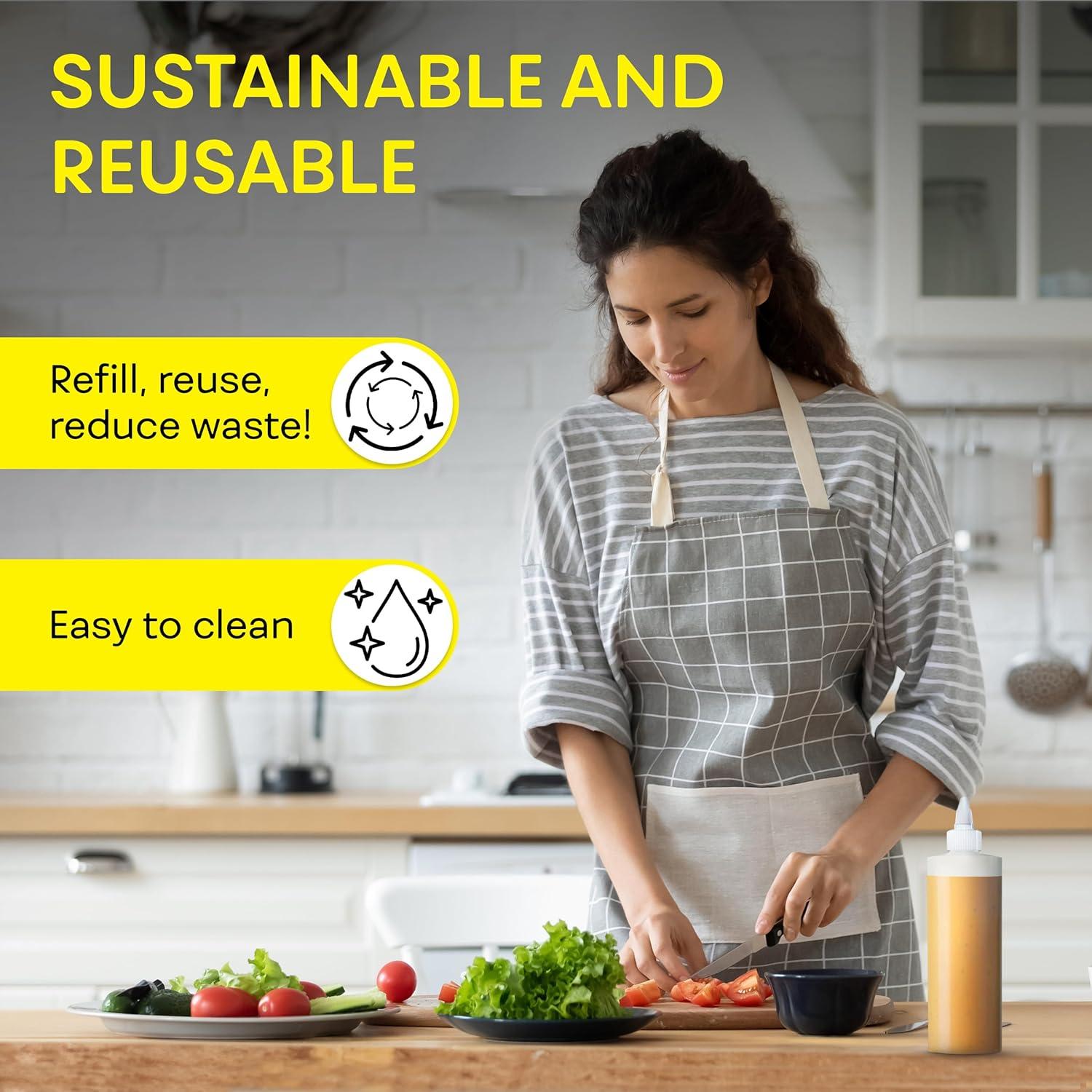 Botellas de Condimento BRIGHTFROM 16 oz a Prueba de Fugas - 2 Pack