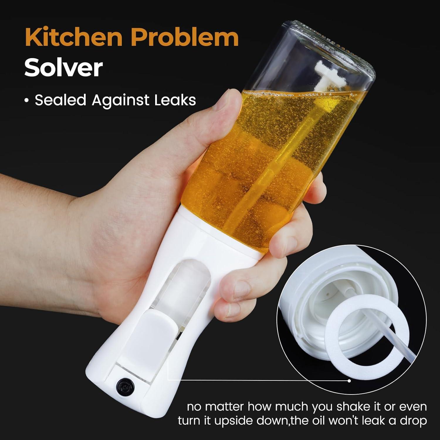 Rociador de Aceite WANKODA 220ml Vidrio Blanco Reutilizable