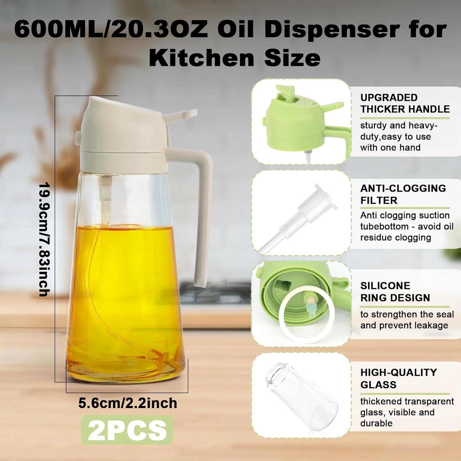 Spray de Aceite 2 en 1 HOPKASE 600ml Blanco y Verde