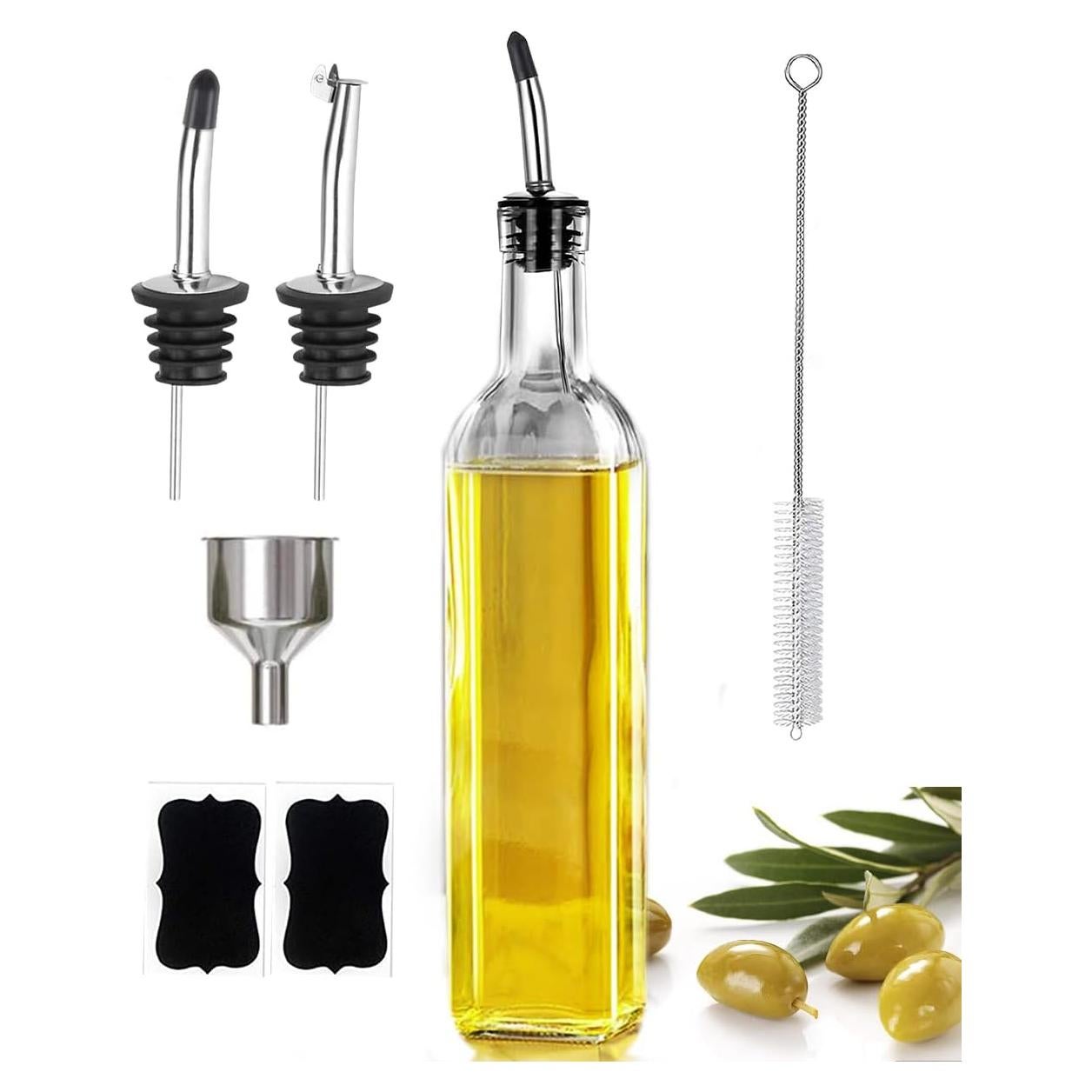 Botella dispensadora de aceite de oliva Leaflai 500 ml con vertedores