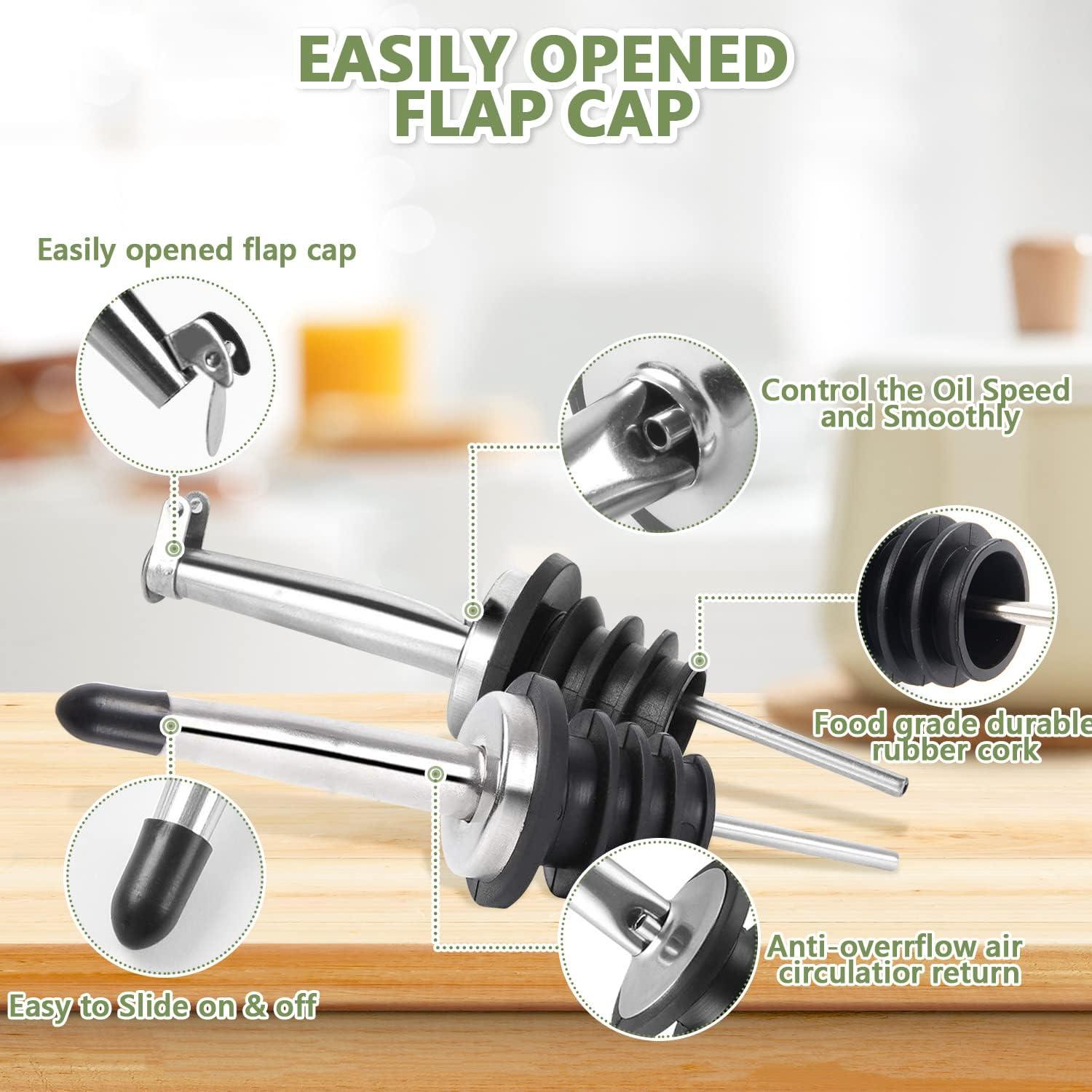 Botella dispensadora de aceite de oliva Leaflai 500 ml con vertedores