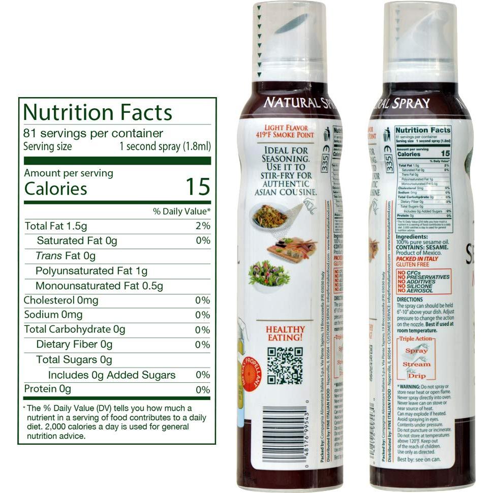 Spray de Aceite de Sésamo Tostado Mantova 150 ml 100% Natural