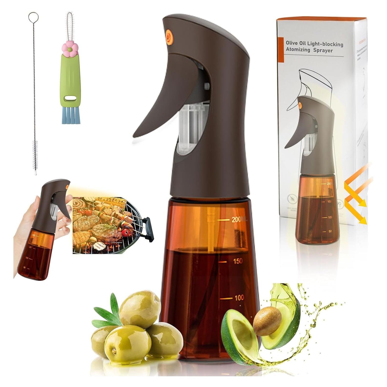 Atomizador de Aceite de Oliva SHEGZHUC 200ml Vidrio Marrón