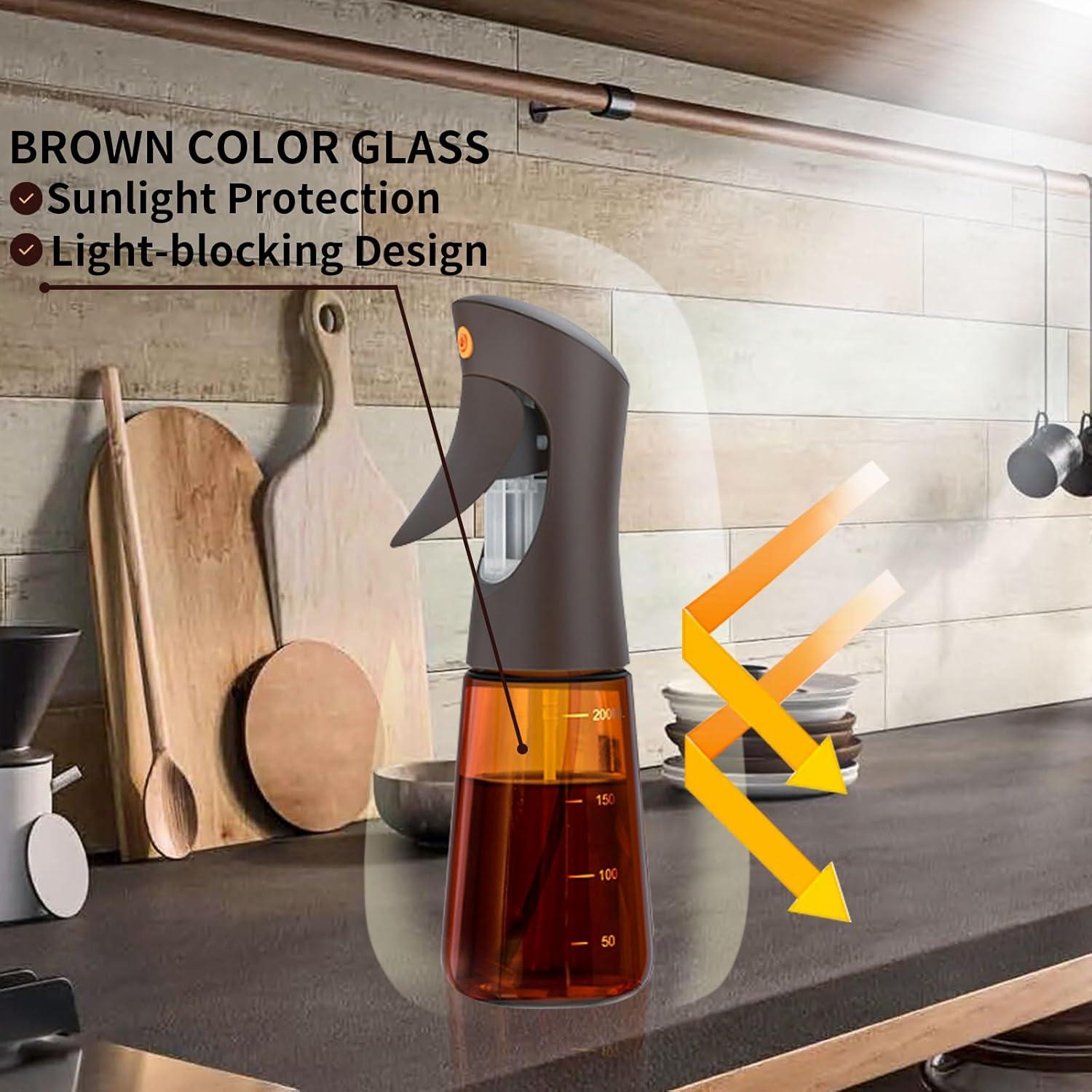 Atomizador de Aceite de Oliva SHEGZHUC 200ml Vidrio Marrón