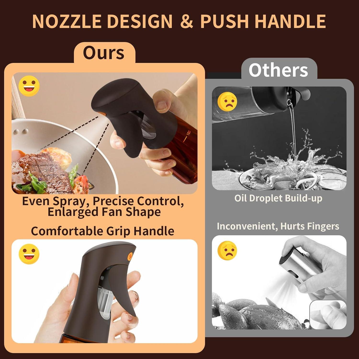 Atomizador de Aceite de Oliva SHEGZHUC 200ml Vidrio Marrón