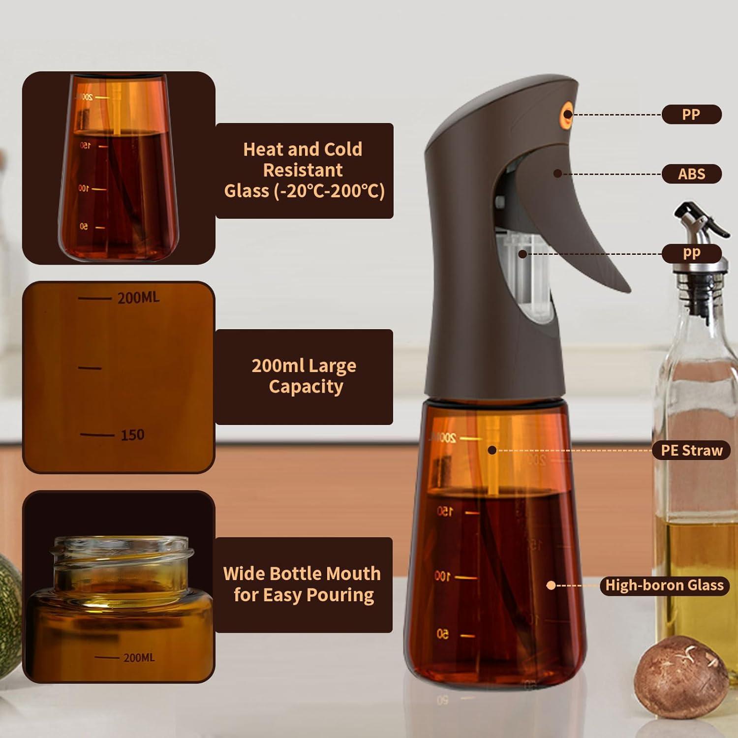 Atomizador de Aceite de Oliva SHEGZHUC 200ml Vidrio Marrón