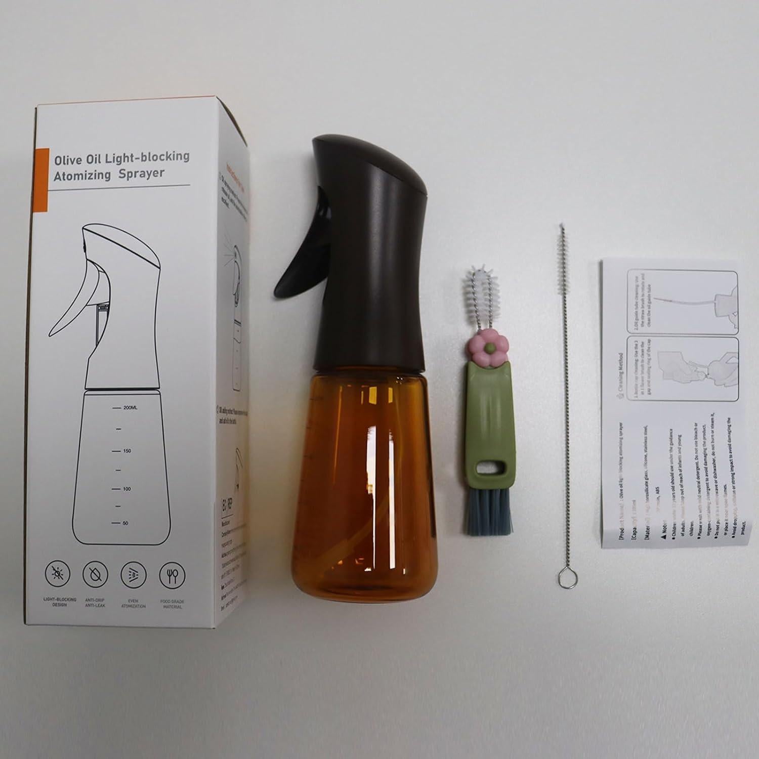 Atomizador de Aceite de Oliva SHEGZHUC 200ml Vidrio Marrón