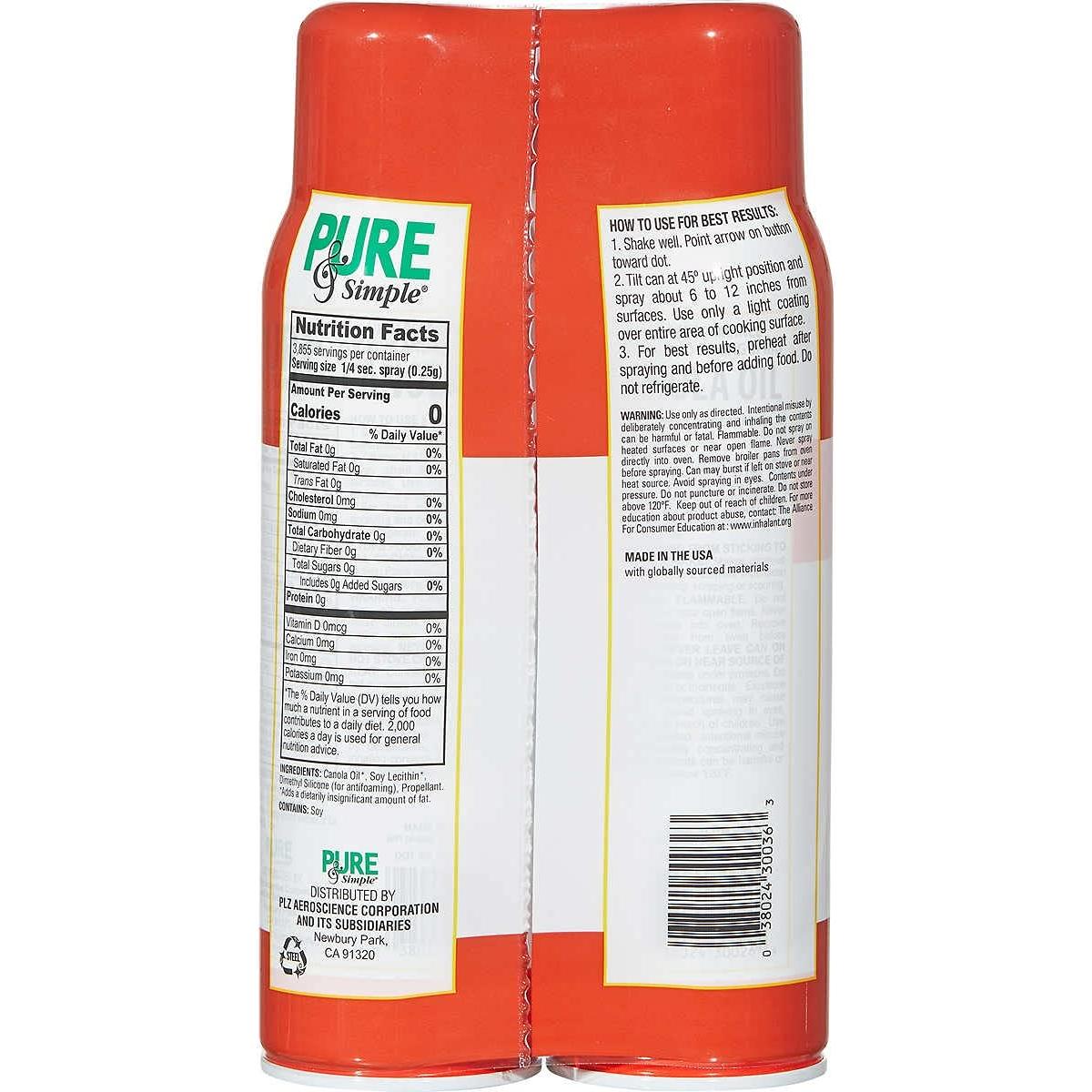 Spray de Aceite de Canola No Transgénico 56g PLZ