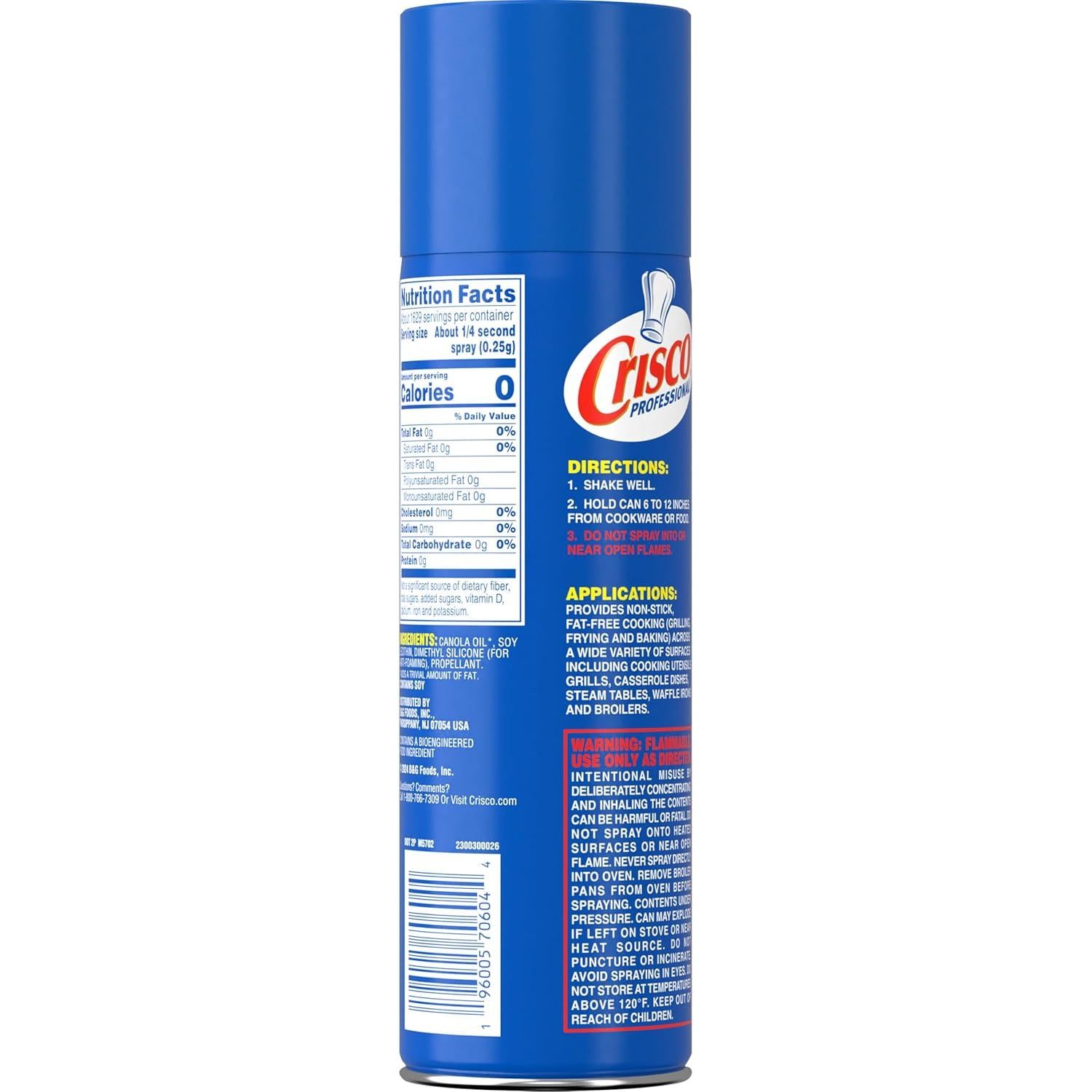 Spray Antiadherente Crisco Professional 482g - Cocina Sin Grasa