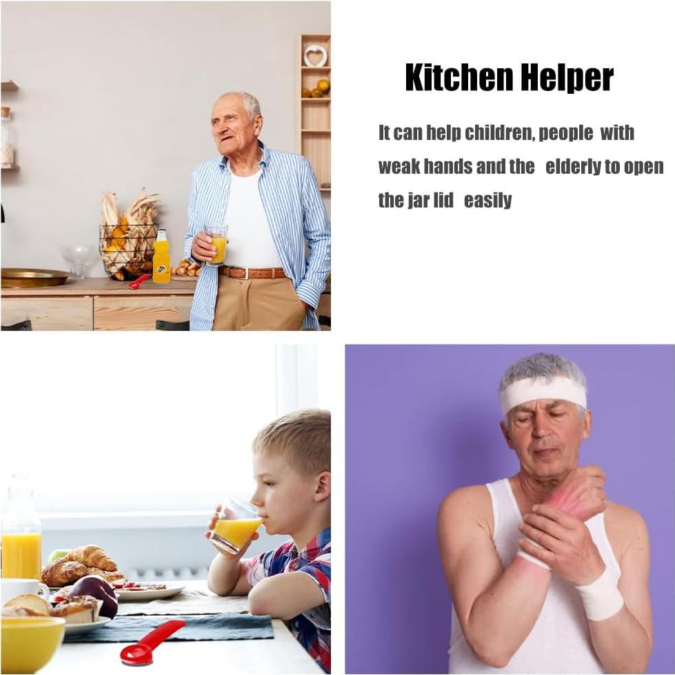 Abridor de tarros Haikole rojo para personas mayores