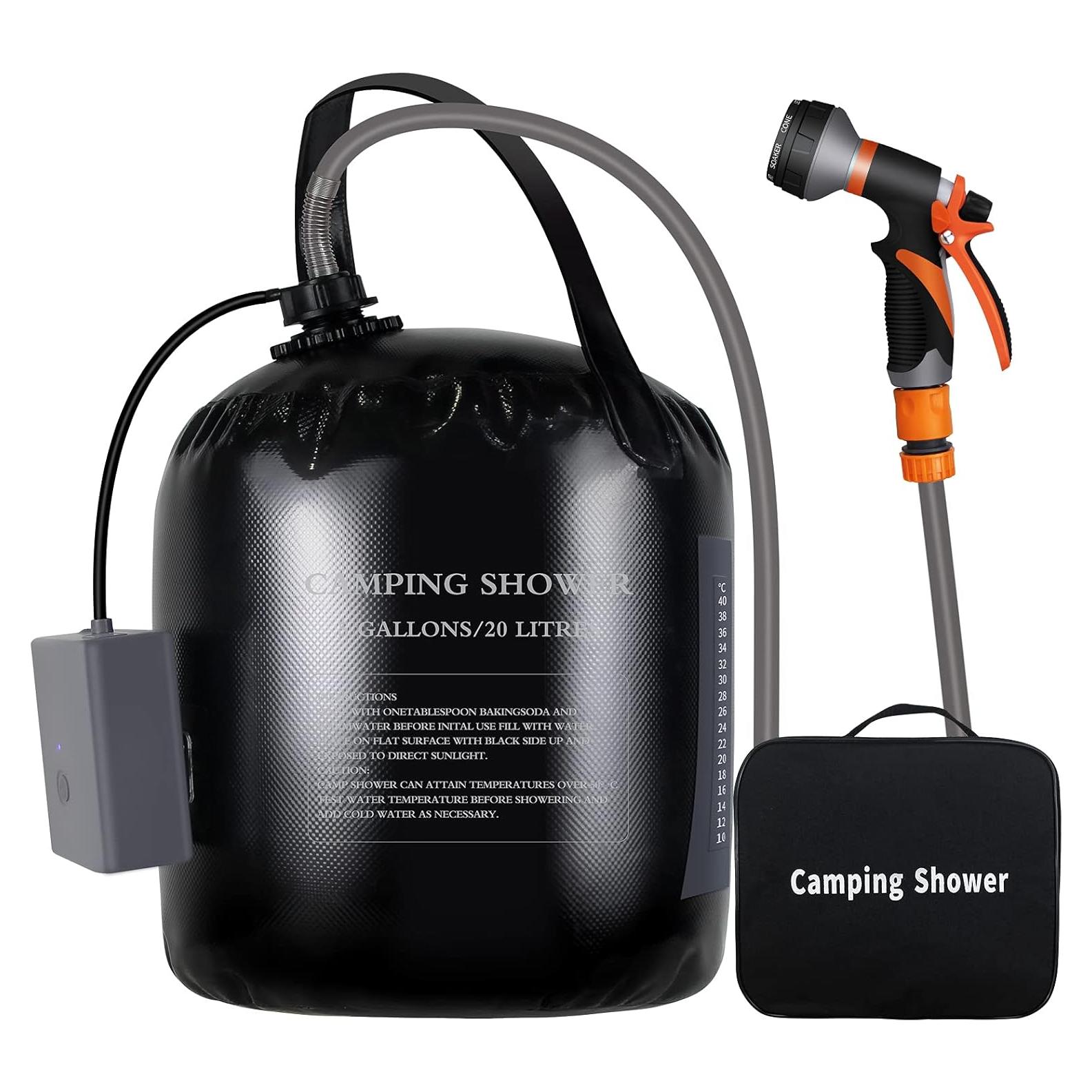 Ducha Portátil AZXJC 20L Bomba Recargable 8 Modos