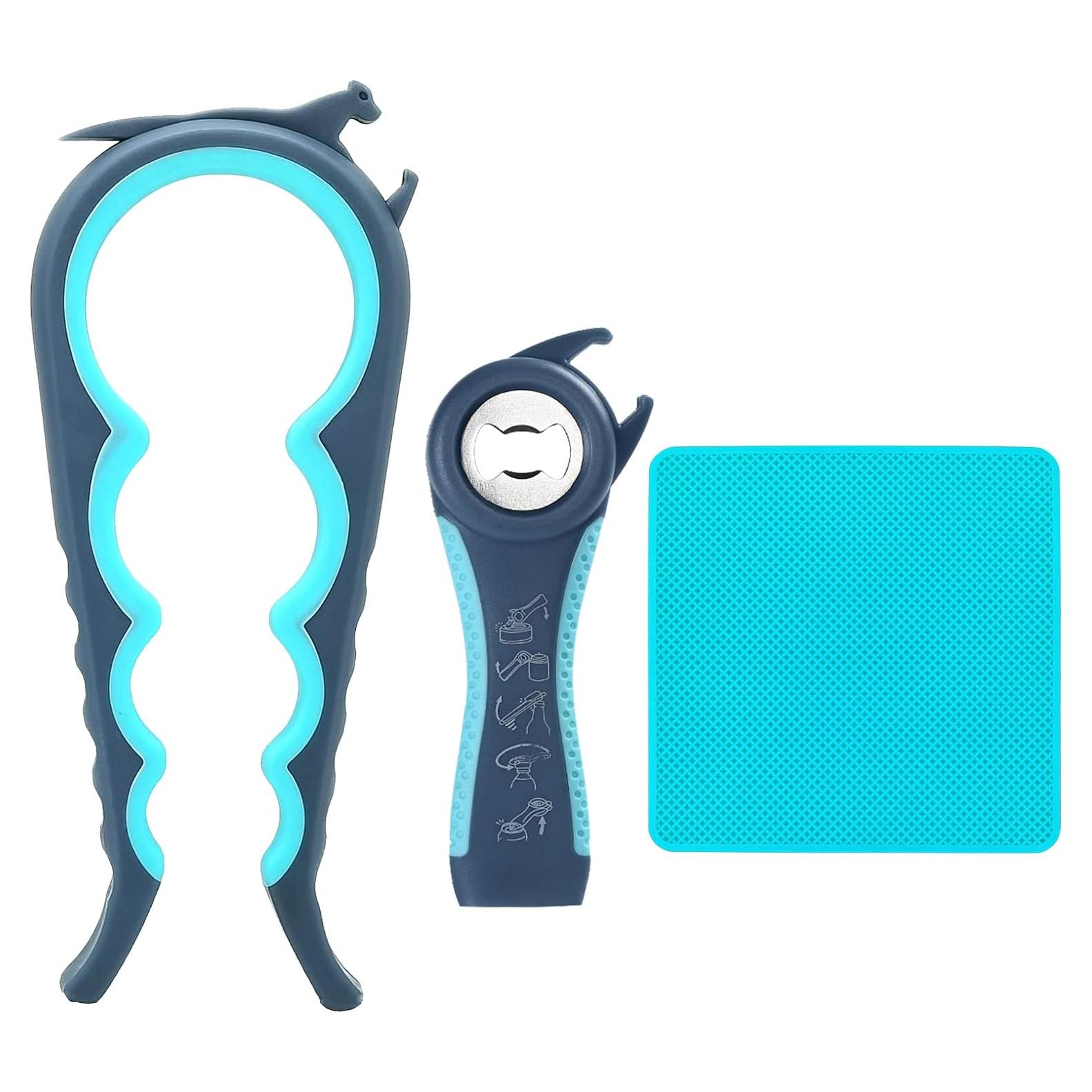 Abridor de Tarros y Botellas 5 en 1 Otstar Azul y Gris