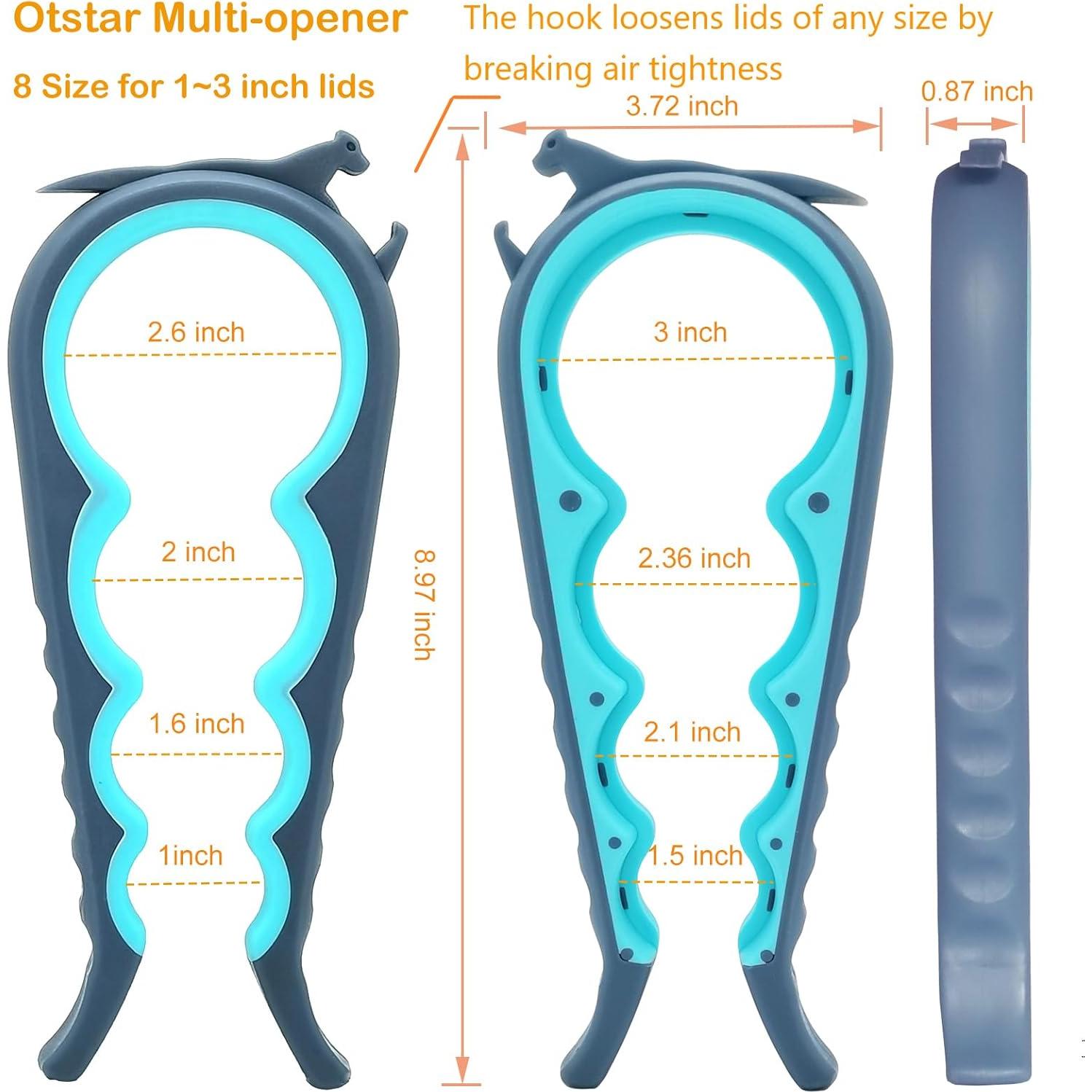 Abridor de Tarros y Botellas 5 en 1 Otstar Azul y Gris