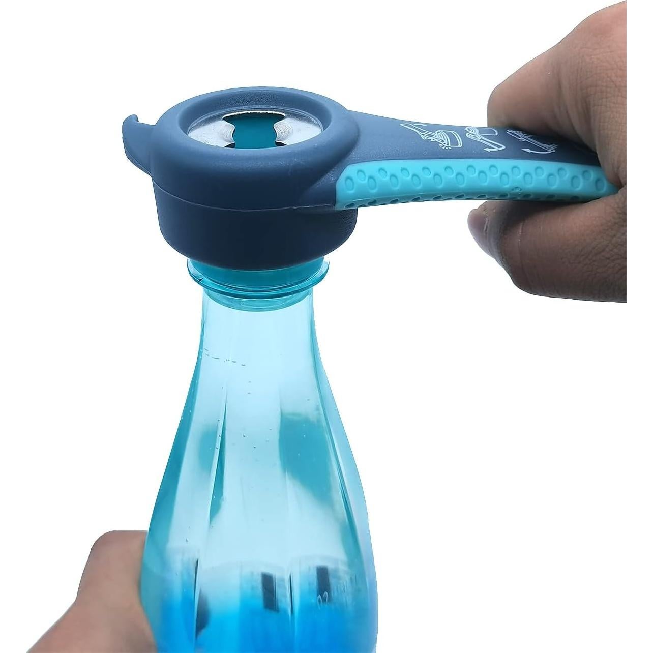 Abridor de Tarros y Botellas 5 en 1 Otstar Azul y Gris