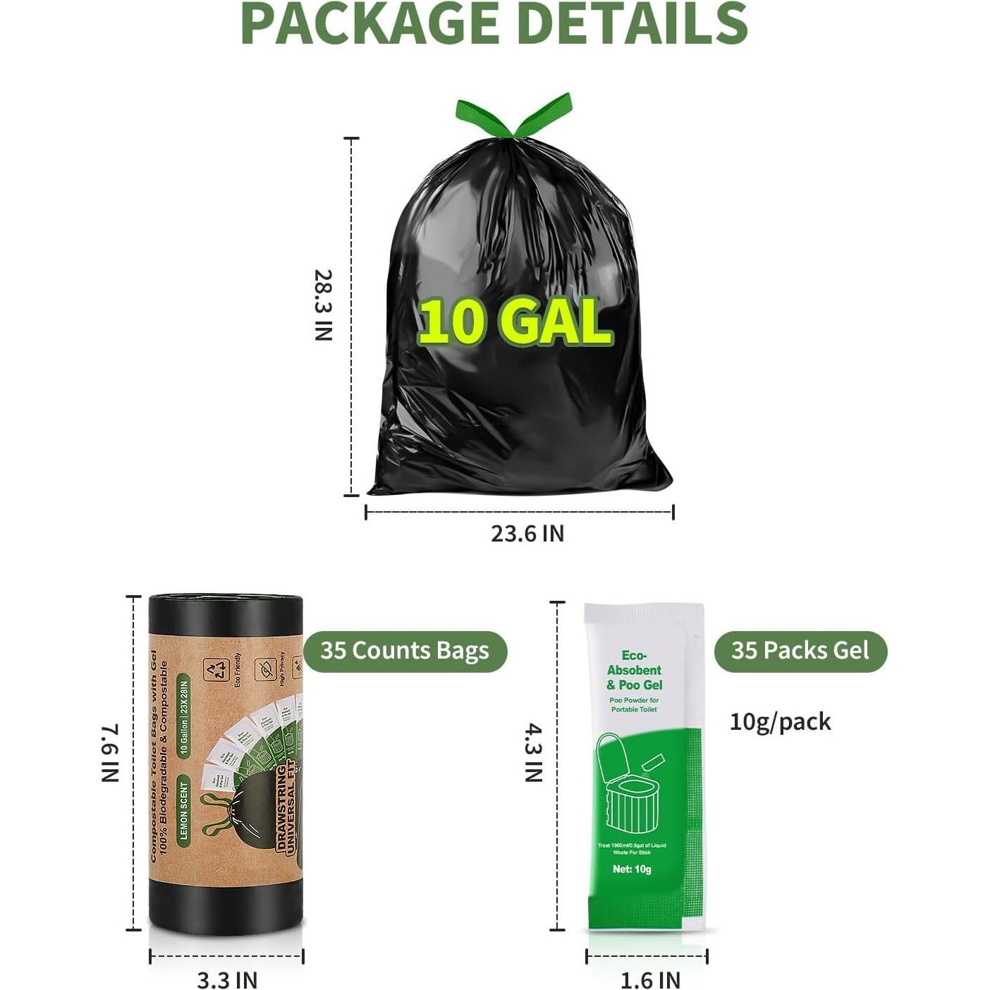 Bolsas de Inodoro Camping Liuwat 35 Pzas Biodegradables