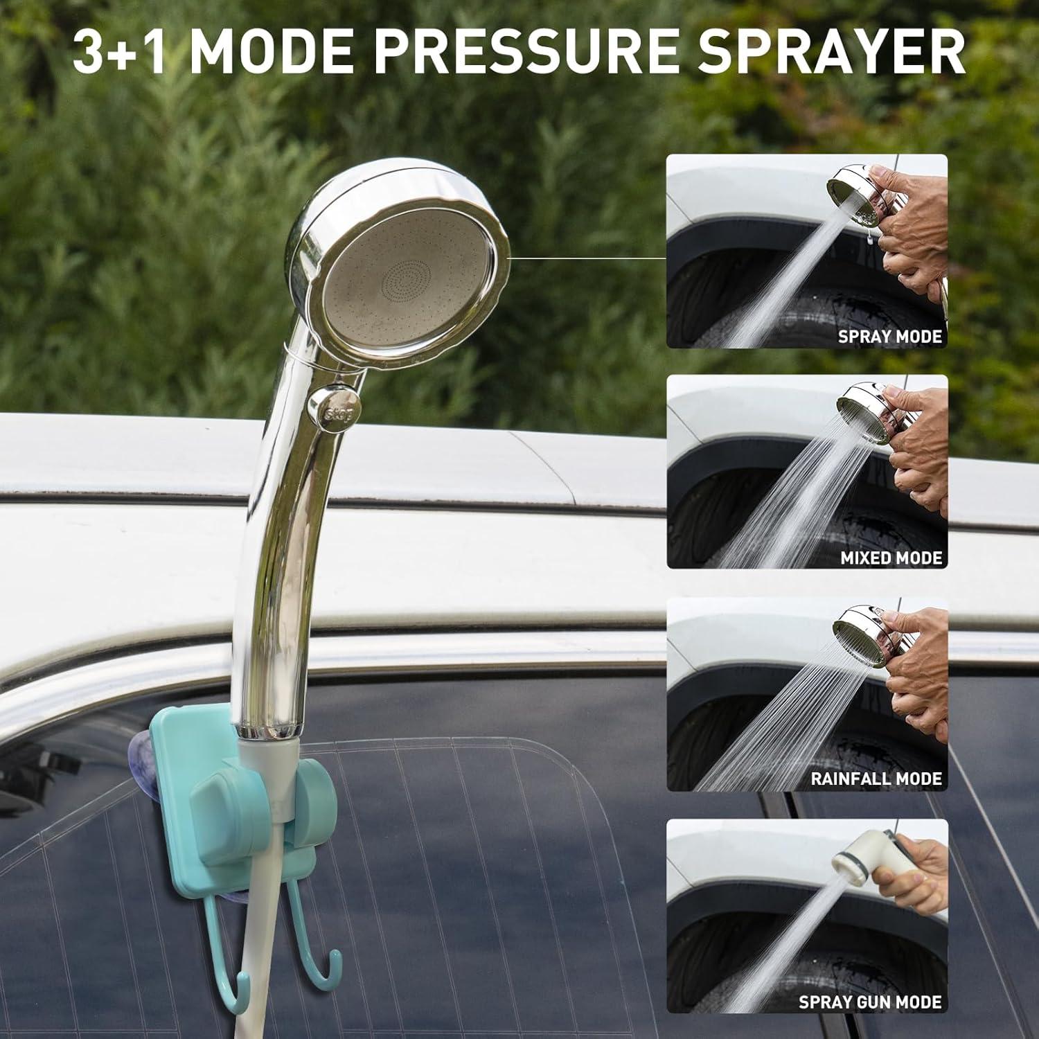 Ducha de Camping Thallike con Cubo Plegable 25L y LED