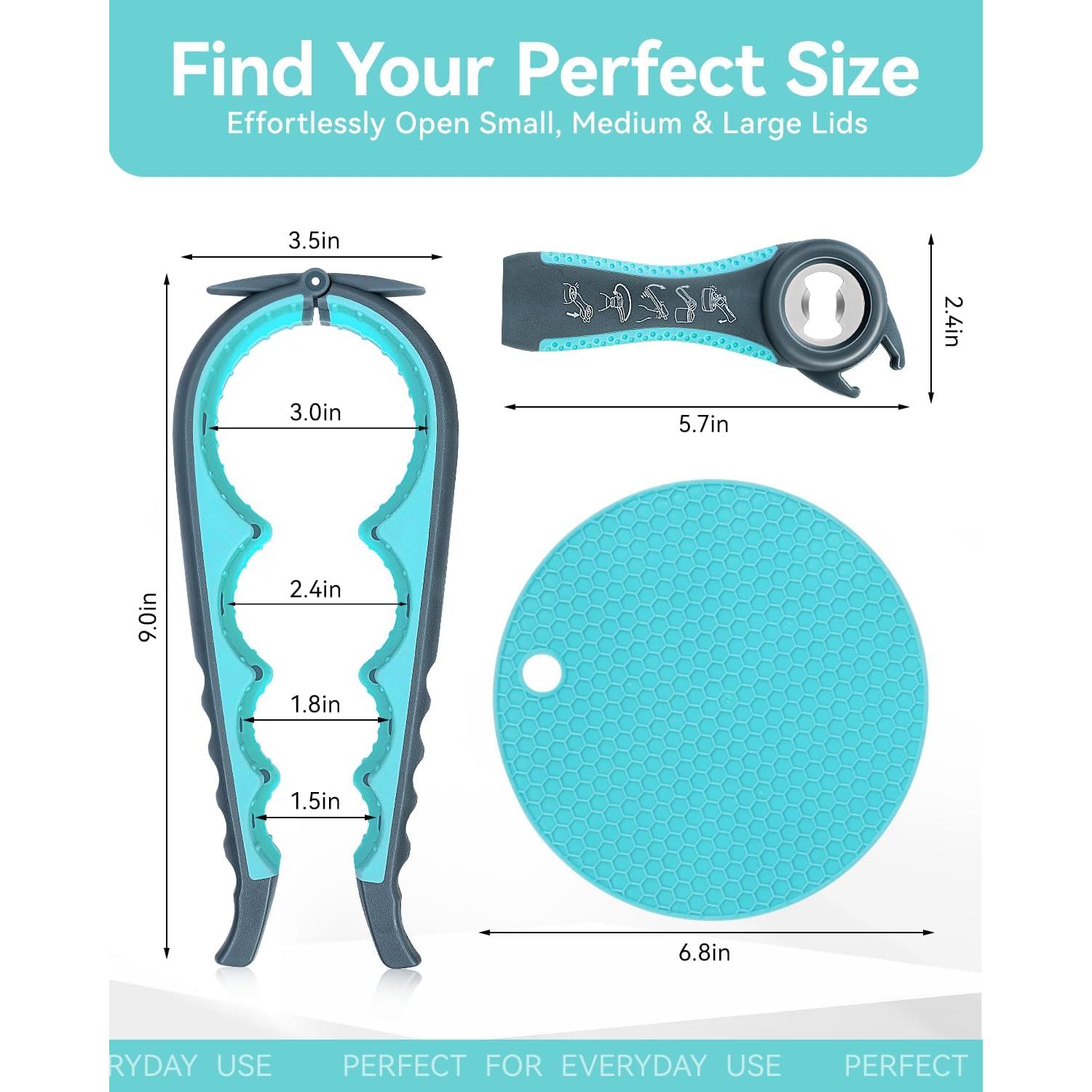 Juego de Abre Frascos 3 Piezas SUNRAYNEST Ergonómico