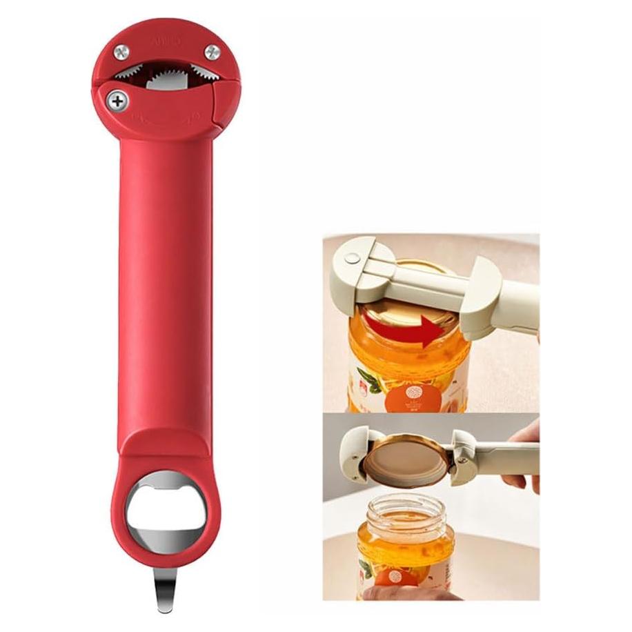 Abrebotellas Multifuncional EBUTY Rojo para Manos Débiles