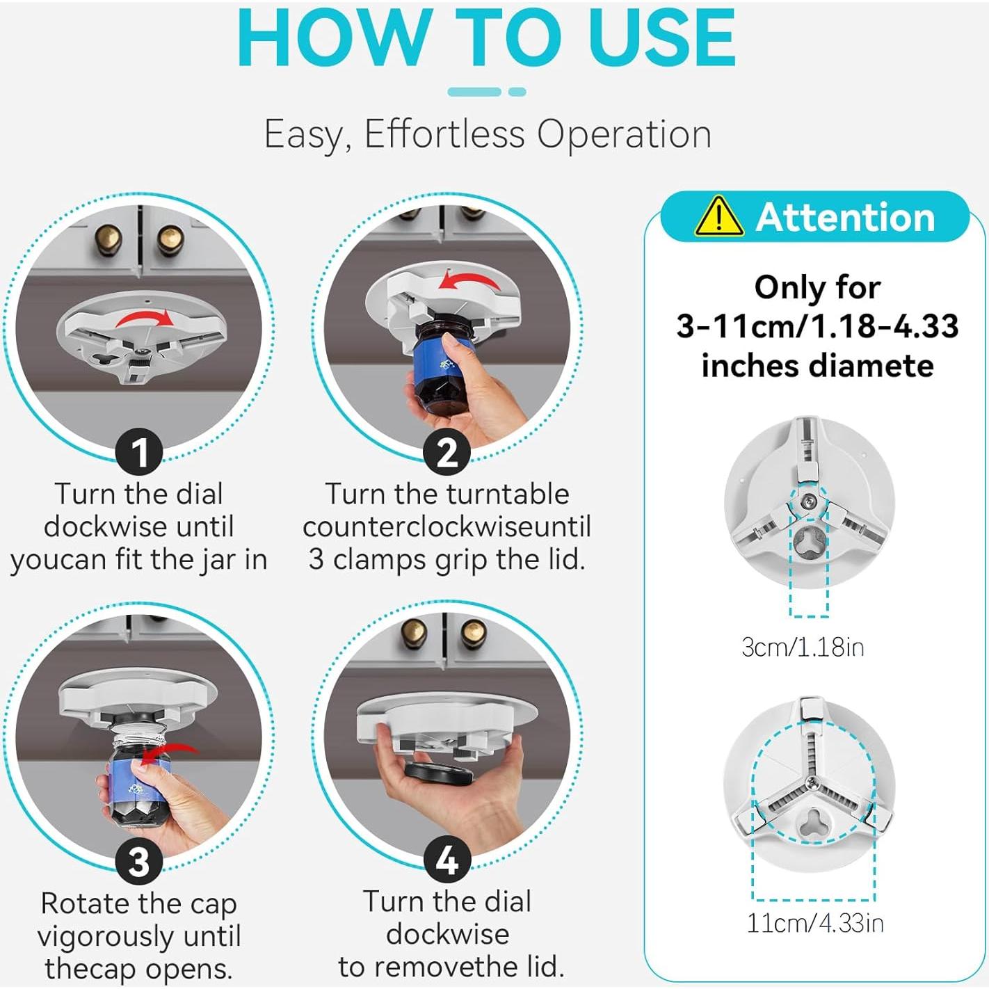 Abrefrascos bajo el gabinete Banyaa para personas mayores