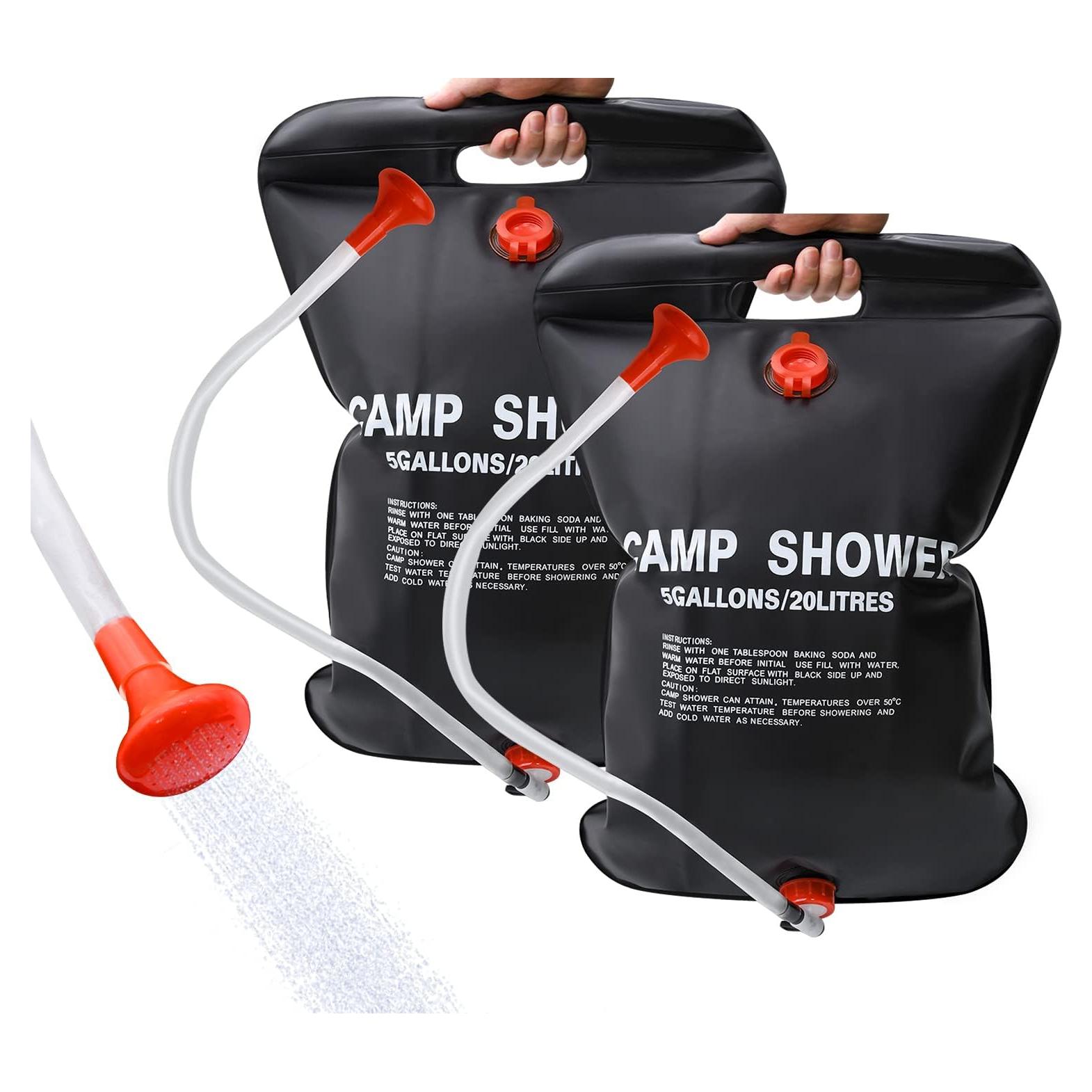 DkOvn Bolsa de Ducha Solar 20L 2 Paquetes Camping Portátil