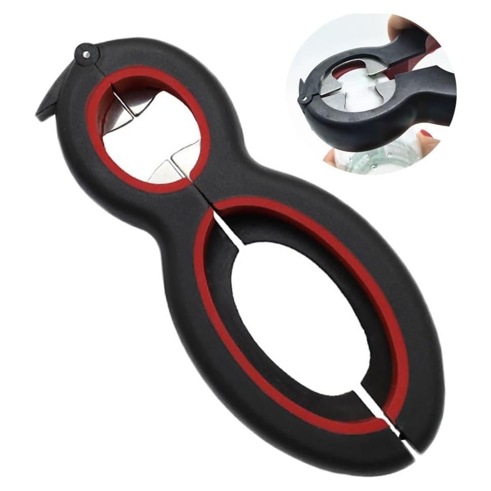 Multifunctional Jar Opener for Weak Hands, Adjustable Manual Jar & Bottle Opener with Easy Pull Ring, Tear Film, Easy Grip, Effortless Can Opener Any Size Jar Lid Opener for Seniors with Arthritis
