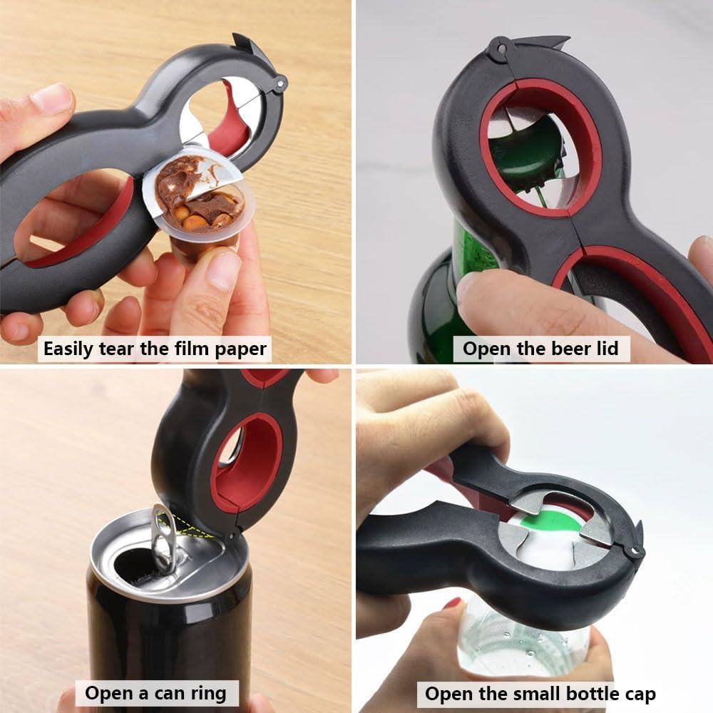 Multifunctional Jar Opener for Weak Hands, Adjustable Manual Jar & Bottle Opener with Easy Pull Ring, Tear Film, Easy Grip, Effortless Can Opener Any Size Jar Lid Opener for Seniors with Arthritis
