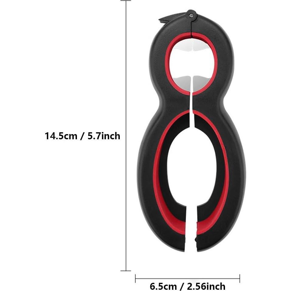 Multifunctional Jar Opener for Weak Hands, Adjustable Manual Jar & Bottle Opener with Easy Pull Ring, Tear Film, Easy Grip, Effortless Can Opener Any Size Jar Lid Opener for Seniors with Arthritis