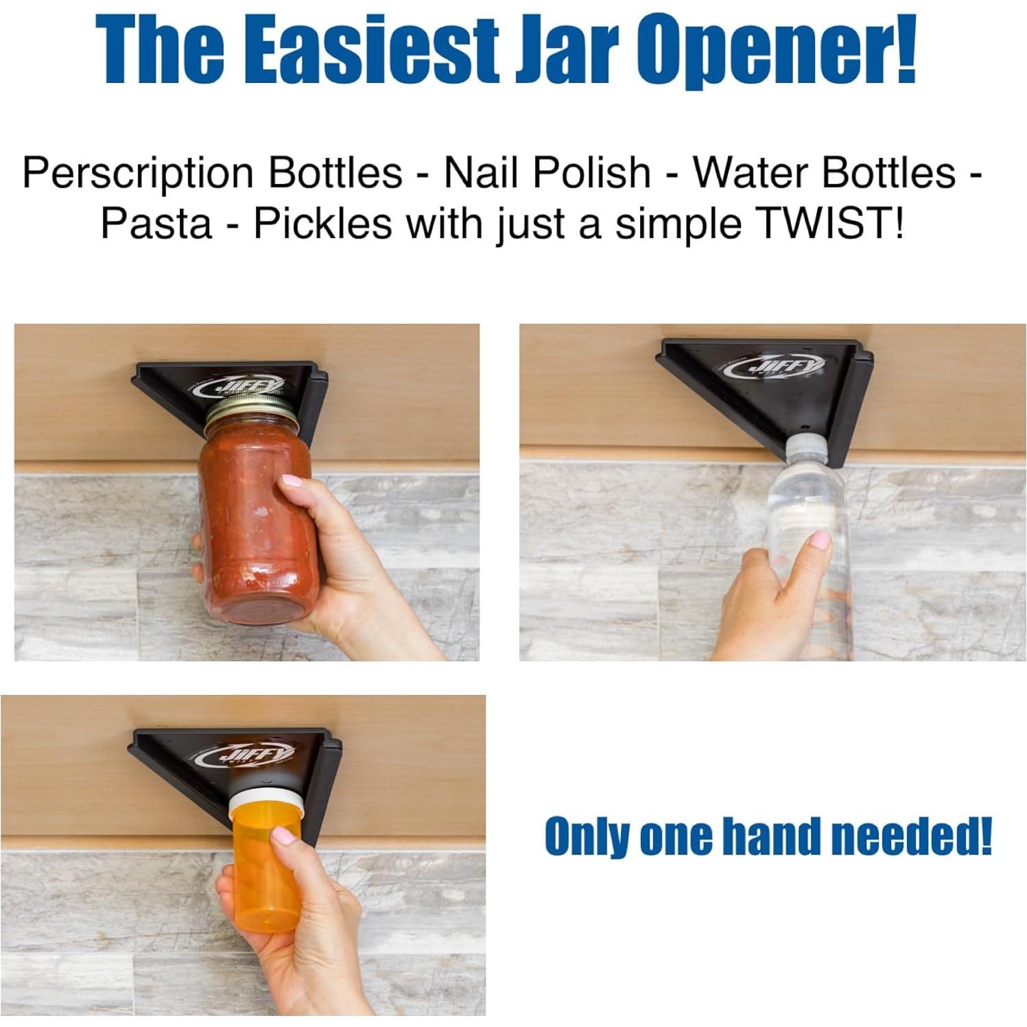 Abre frascos Jiffy Twist - Montaje bajo gabinete - Negro