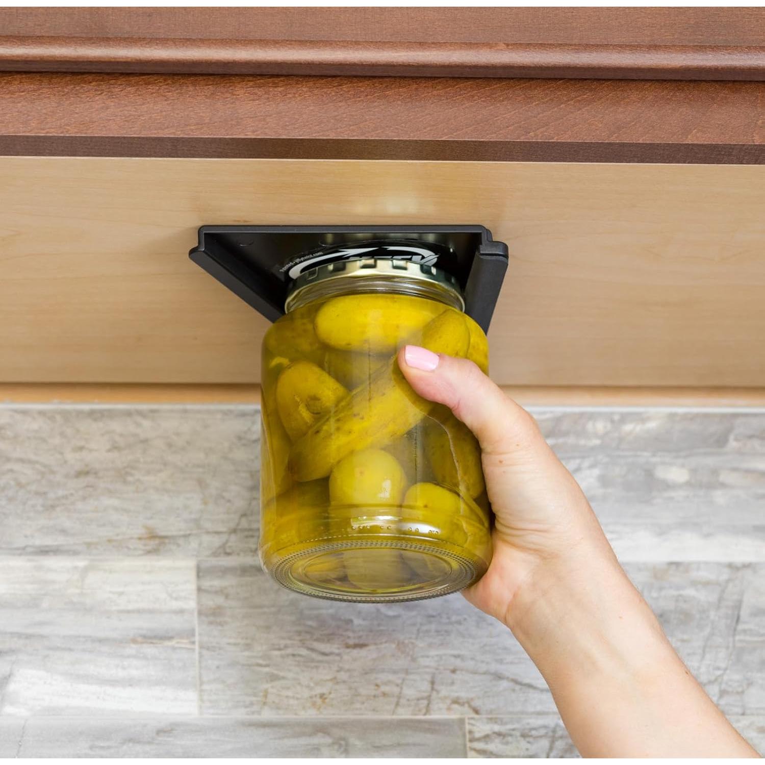 Abre frascos Jiffy Twist - Montaje bajo gabinete - Negro