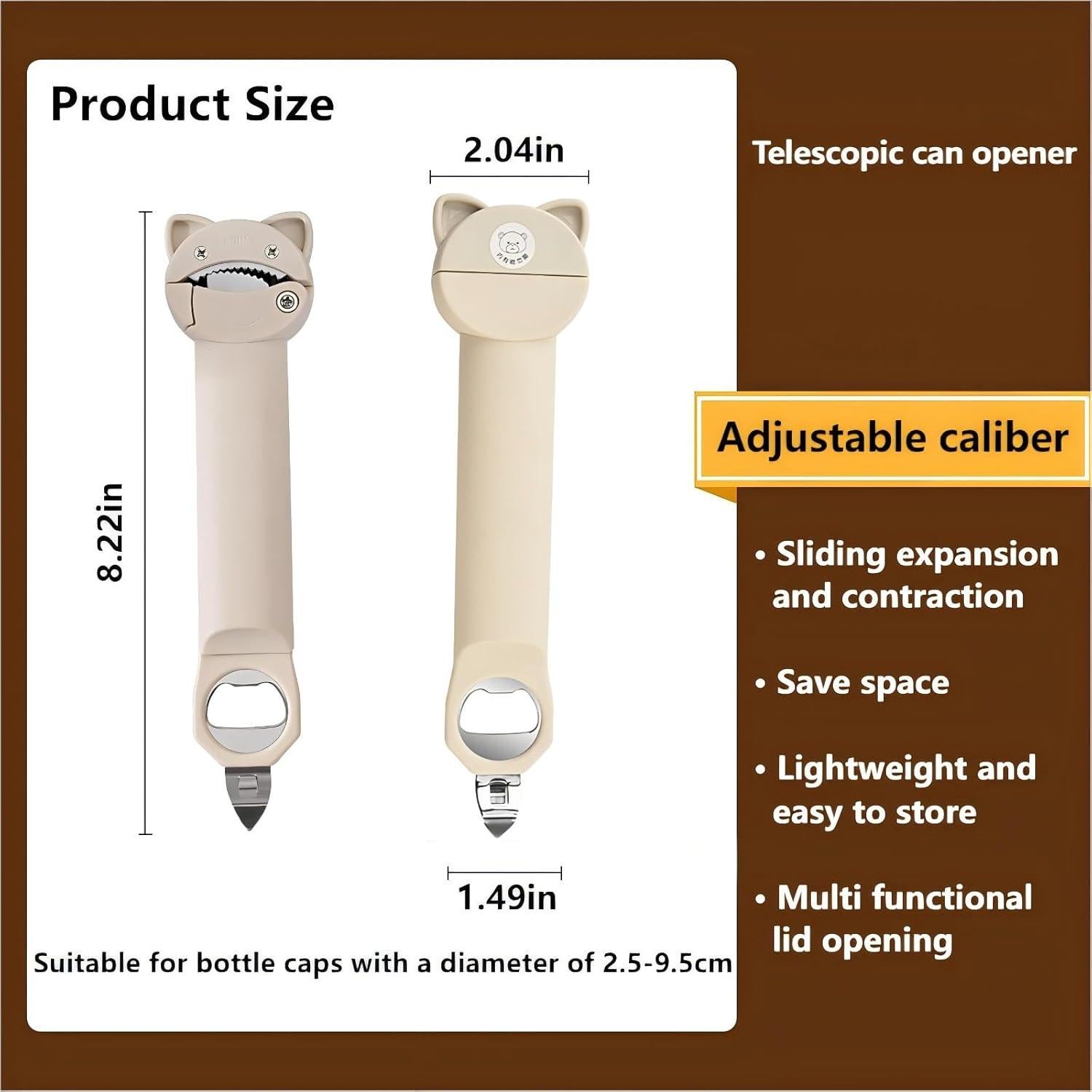 Abridor de Tarros y Botellas Magnético Retráctil - Blanco