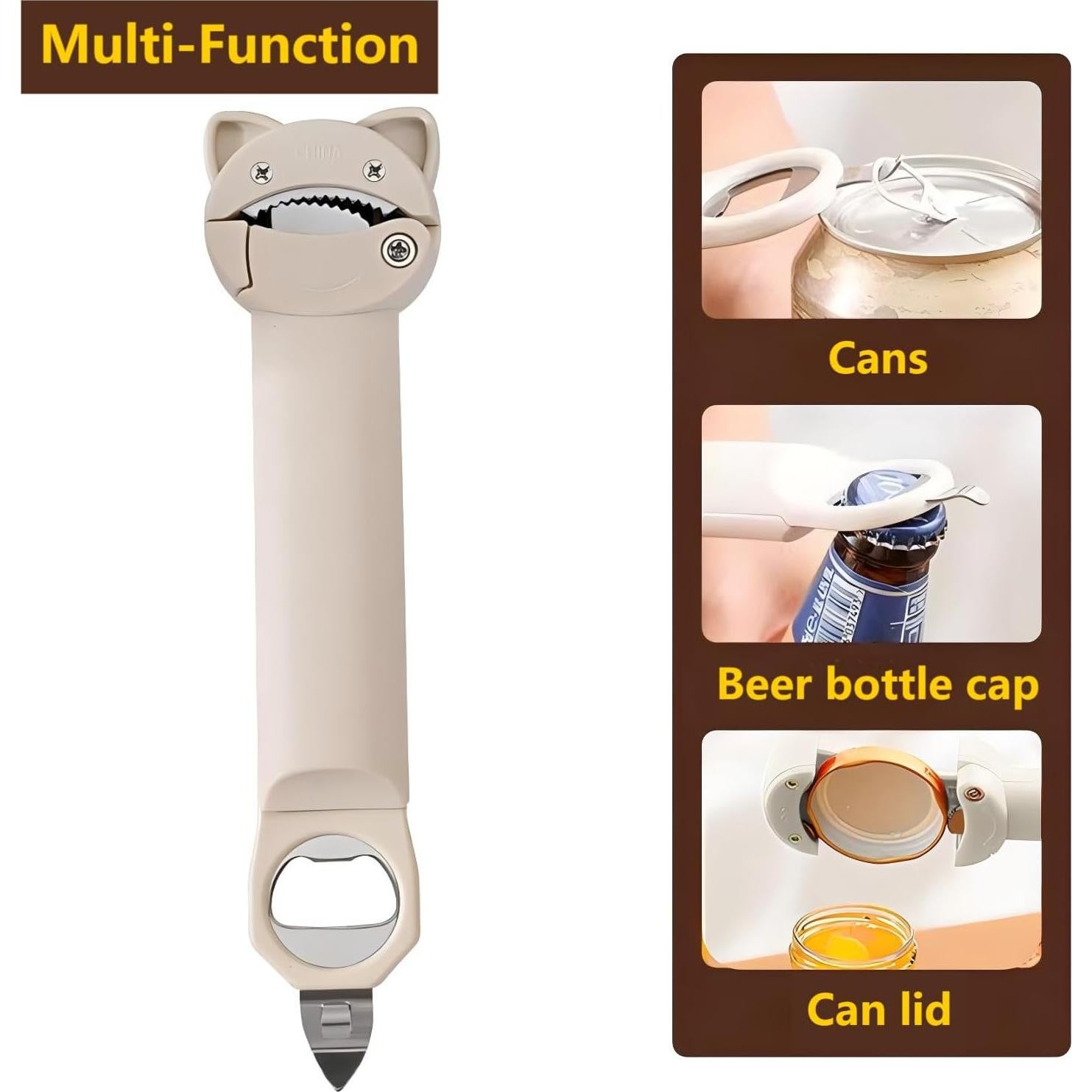 Abridor de Tarros y Botellas Magnético Retráctil - Blanco