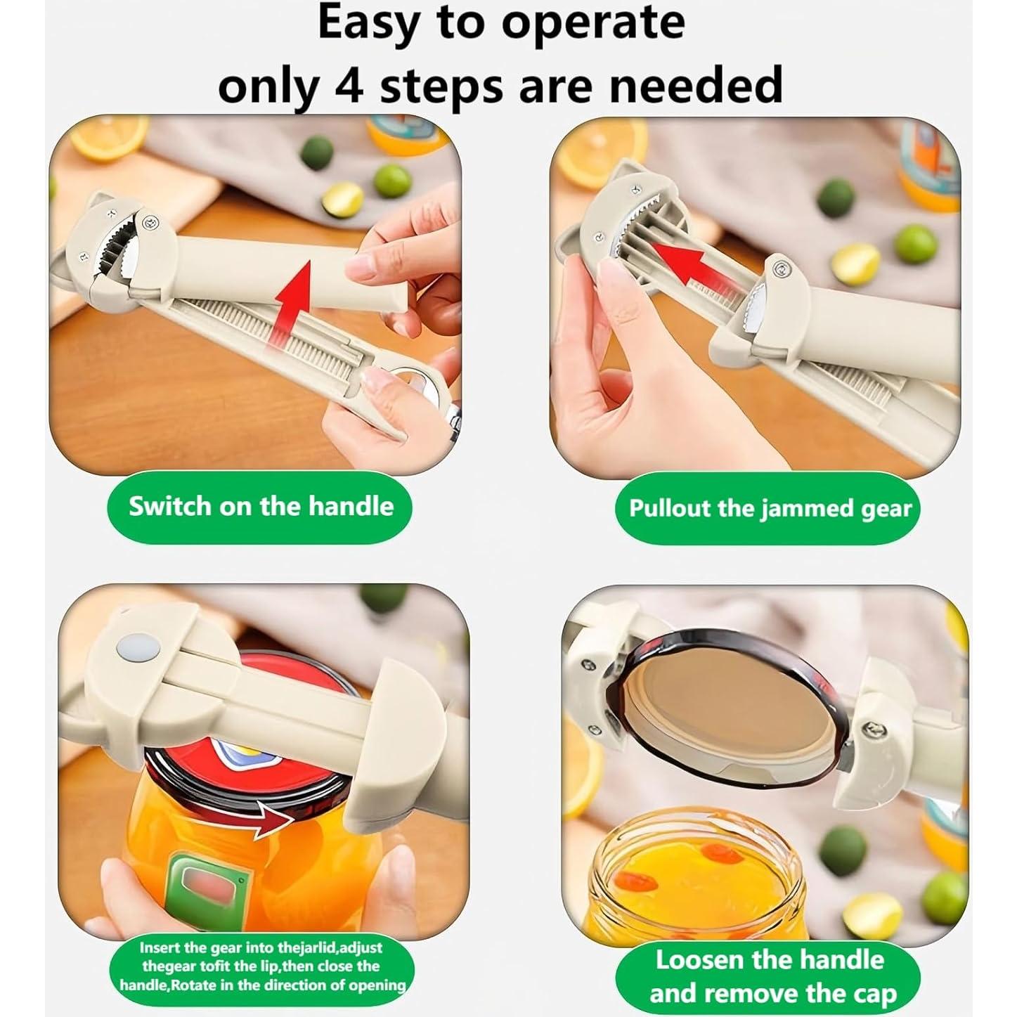 Abridor de Tarros y Botellas Magnético Retráctil - Blanco