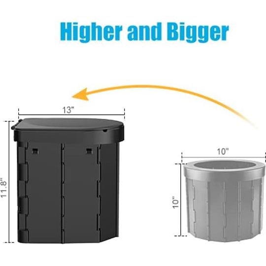 Inodoro Portátil PAHTTO Plegable con Estante y Tapa