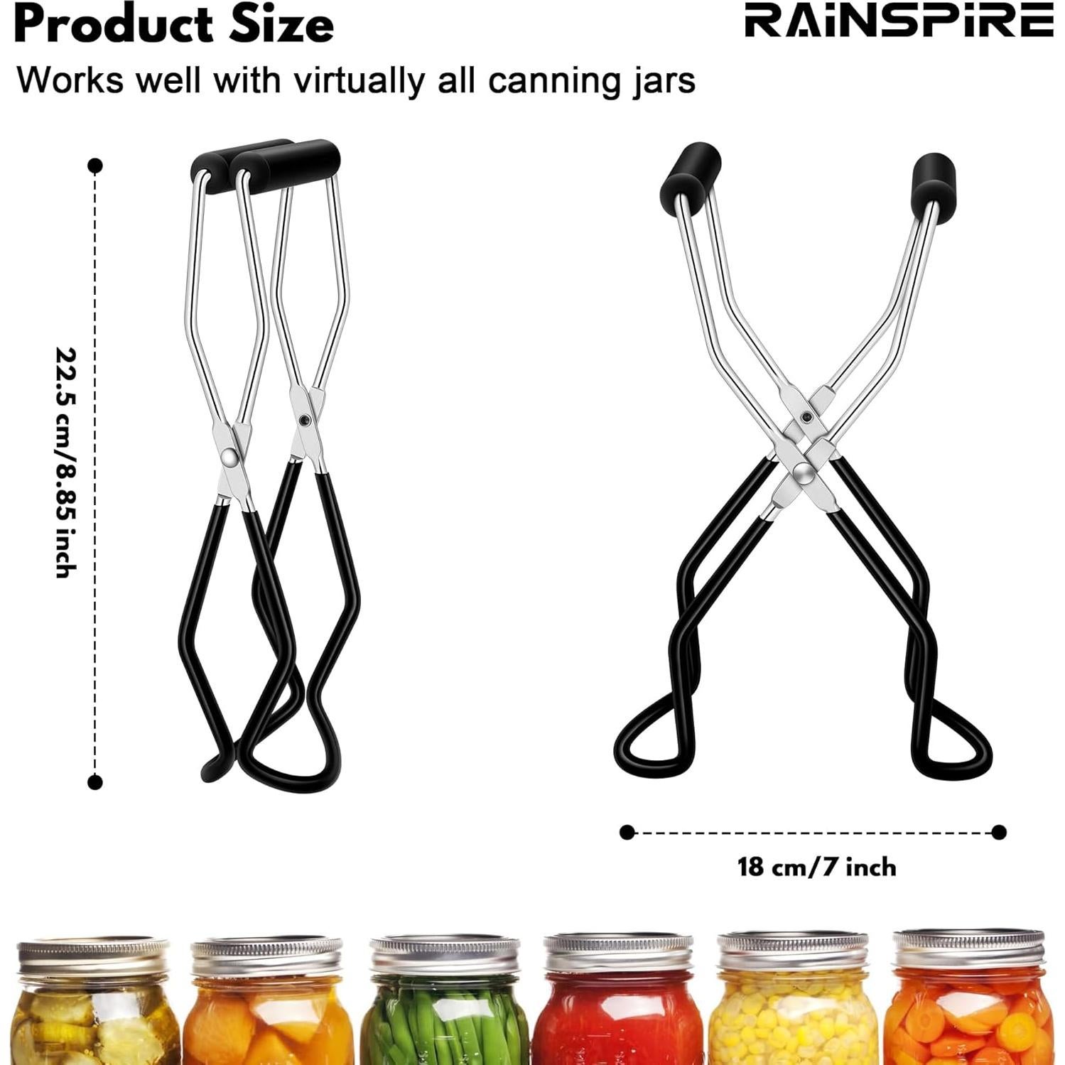 Elevador de Tarros Rainspire Acero Inoxidable Negro 22 cm