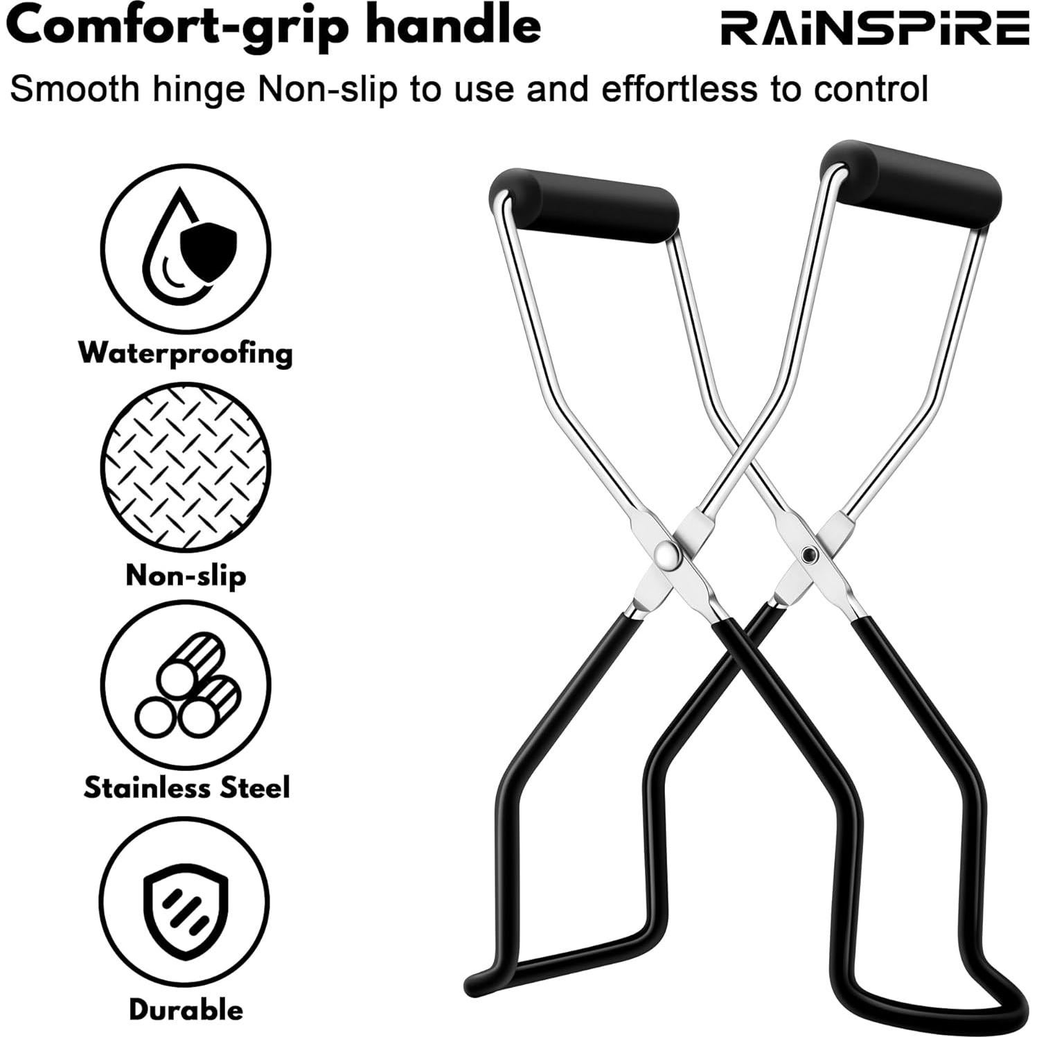 Elevador de Tarros Rainspire Acero Inoxidable Negro 22 cm