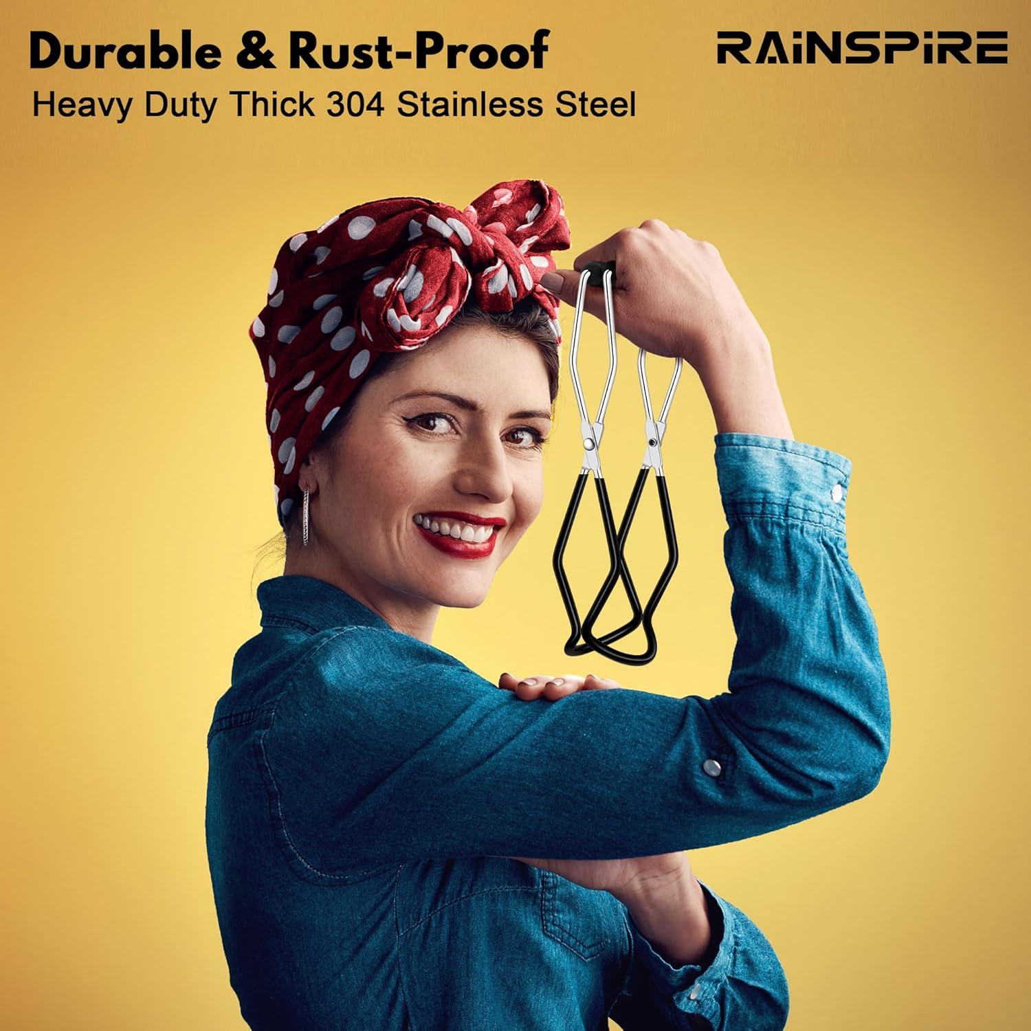 Elevador de Tarros Rainspire Acero Inoxidable Negro 22 cm