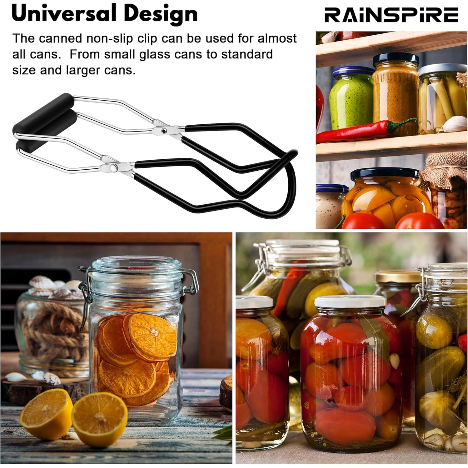 Elevador de Tarros Rainspire Acero Inoxidable Negro 22 cm