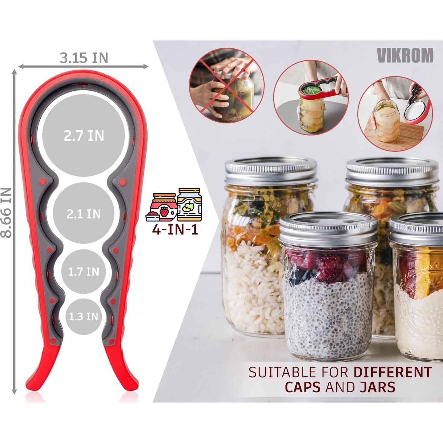 Abrebotellas de Silicona VIKROM 3 Piezas Antideslizante