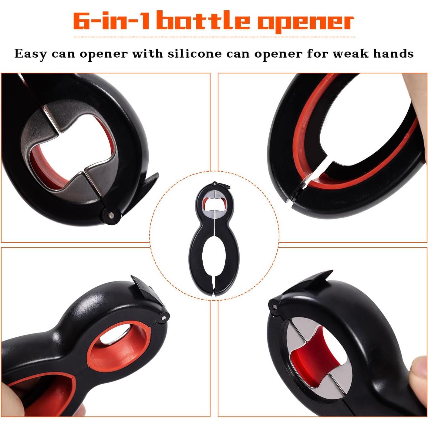 Abridor de Tarros y Botellas Lzzabo 4 en 1 Rojo