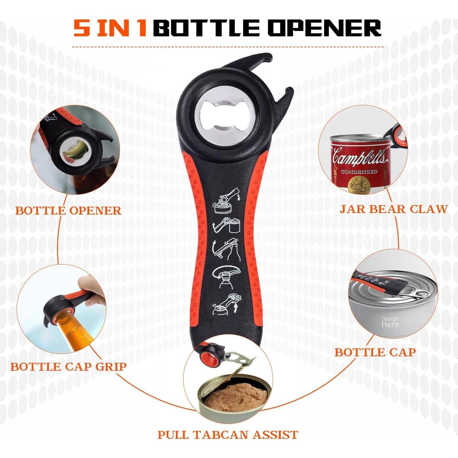 Abridor de Tarros y Botellas Lzzabo 4 en 1 Rojo