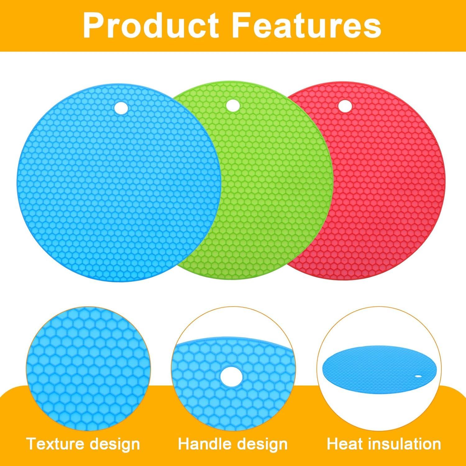 uxcell 3 Almohadillas Abridor de Tarros Silicona Antideslizantes